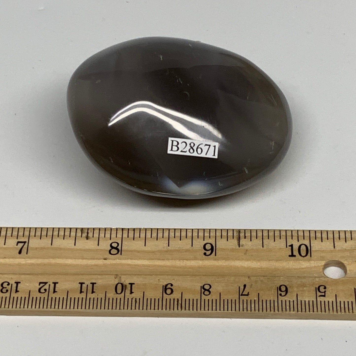 145g, 2.5"x2"x1.4" Orca Agate Palm-Stone Reiki Energy Crystal Reiki, B28671