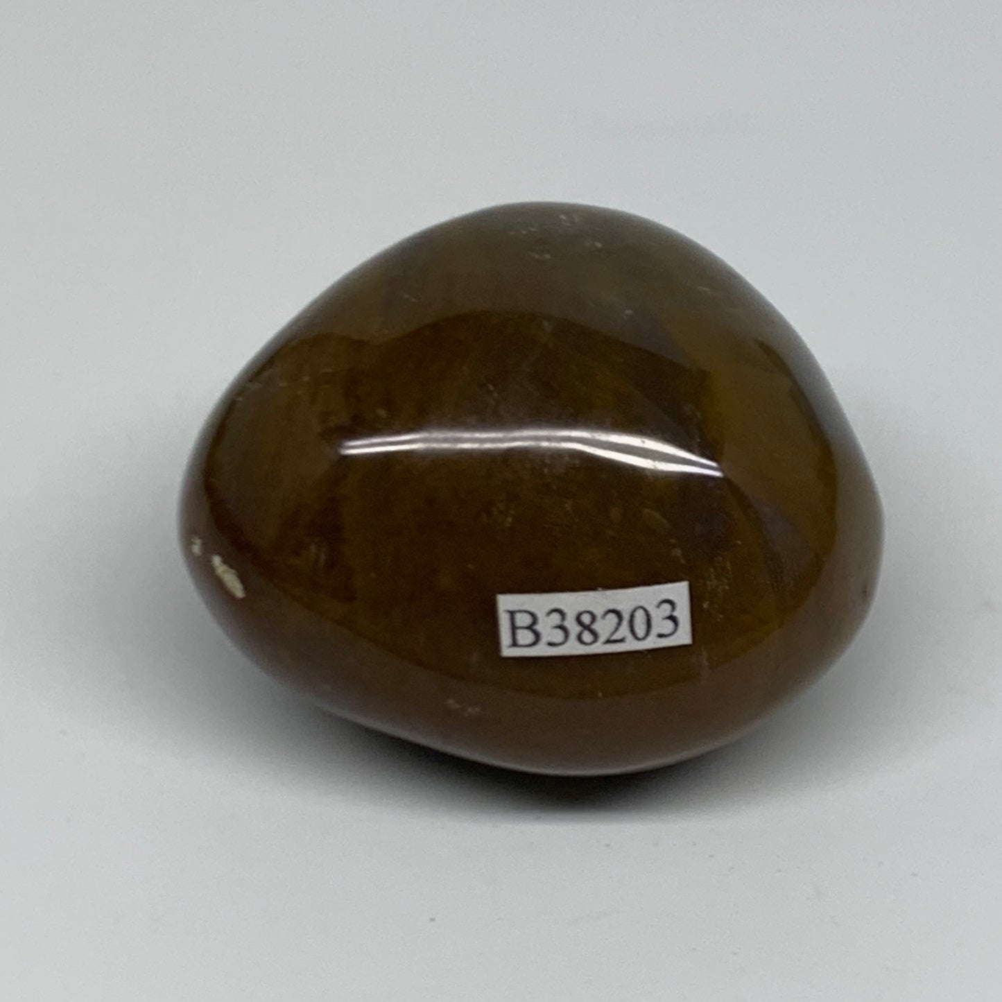 123.8g, 2.1"x1.8"x1.5" Natural Ocean Jasper Palm-Stone Orbicular Jasper, B38203