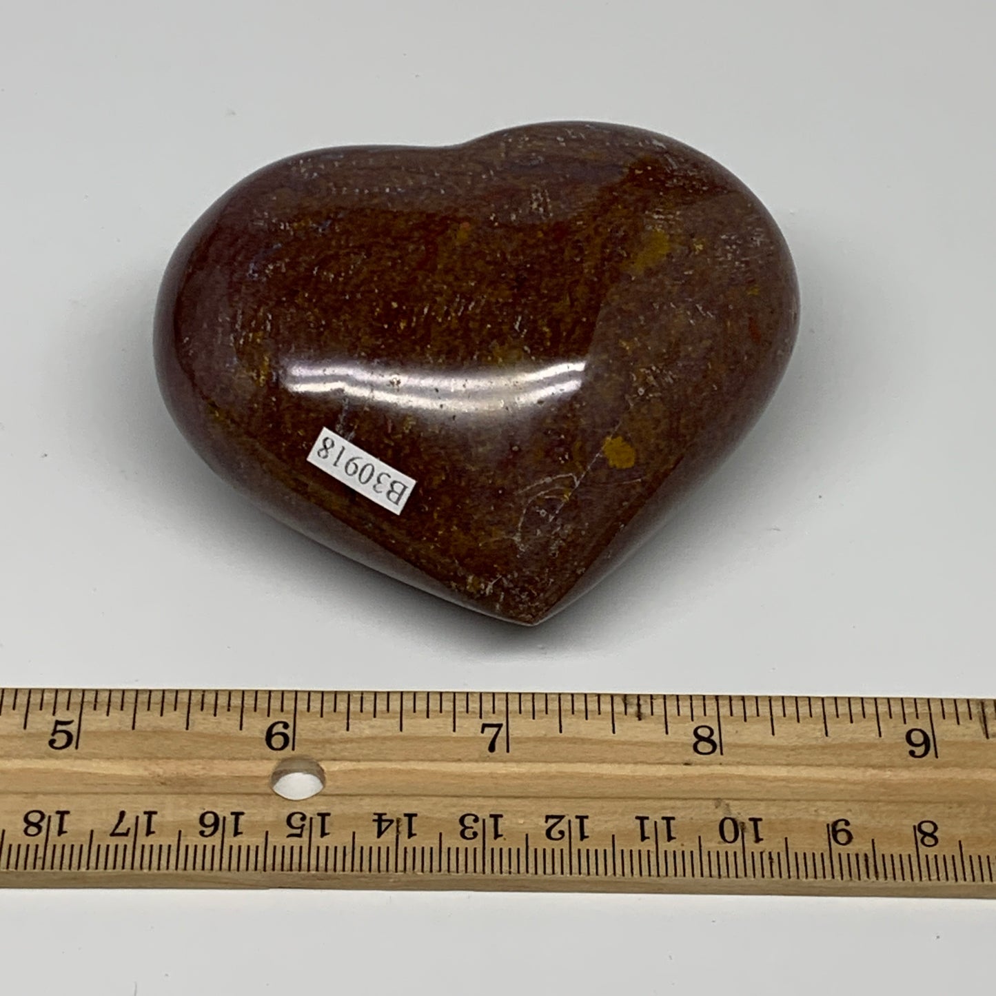 0.63 lbs, 2.7"x3.2"x1.6" Ocean Jasper Heart Polished Healing Crystal, B30918