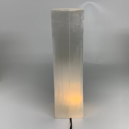 9.9 lbs. 11.7"x3.5", Rectangle Selenite (Satin Spar) Lamp, w/6ft Chord, B35804