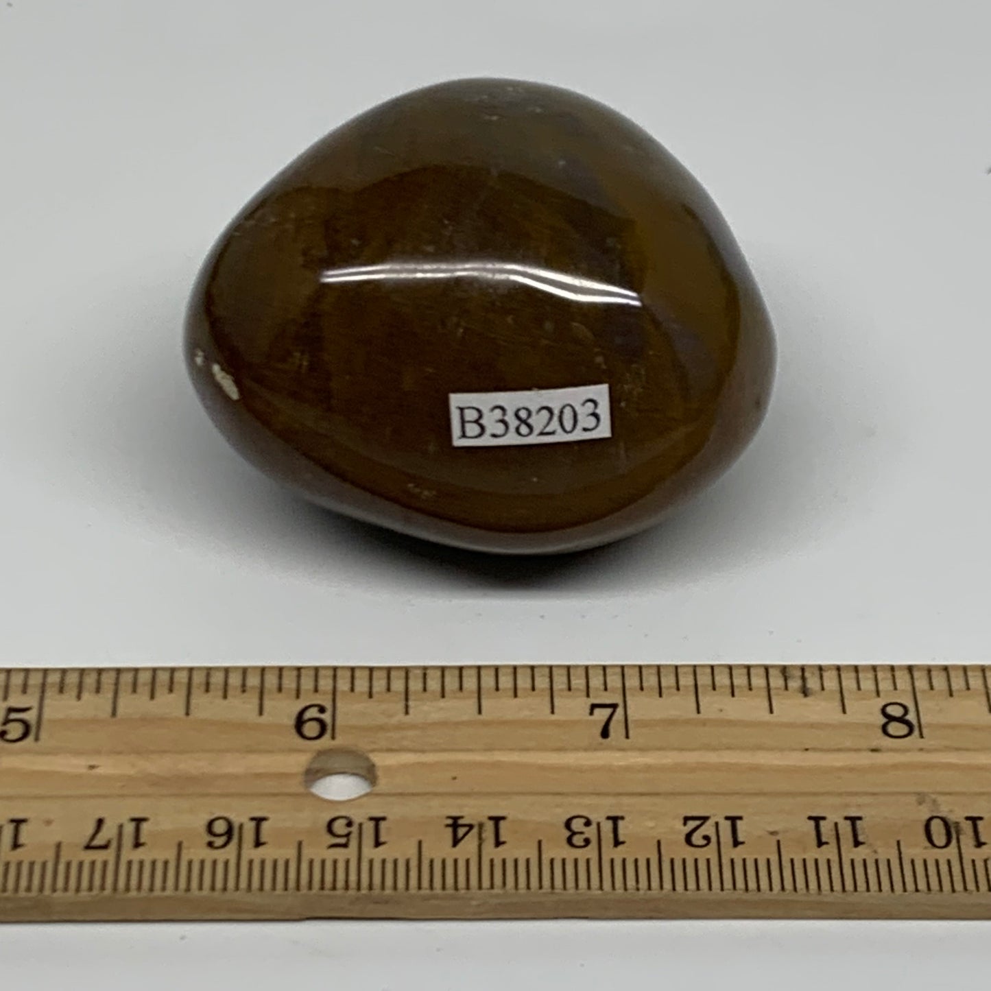 123.8g, 2.1"x1.8"x1.5" Natural Ocean Jasper Palm-Stone Orbicular Jasper, B38203