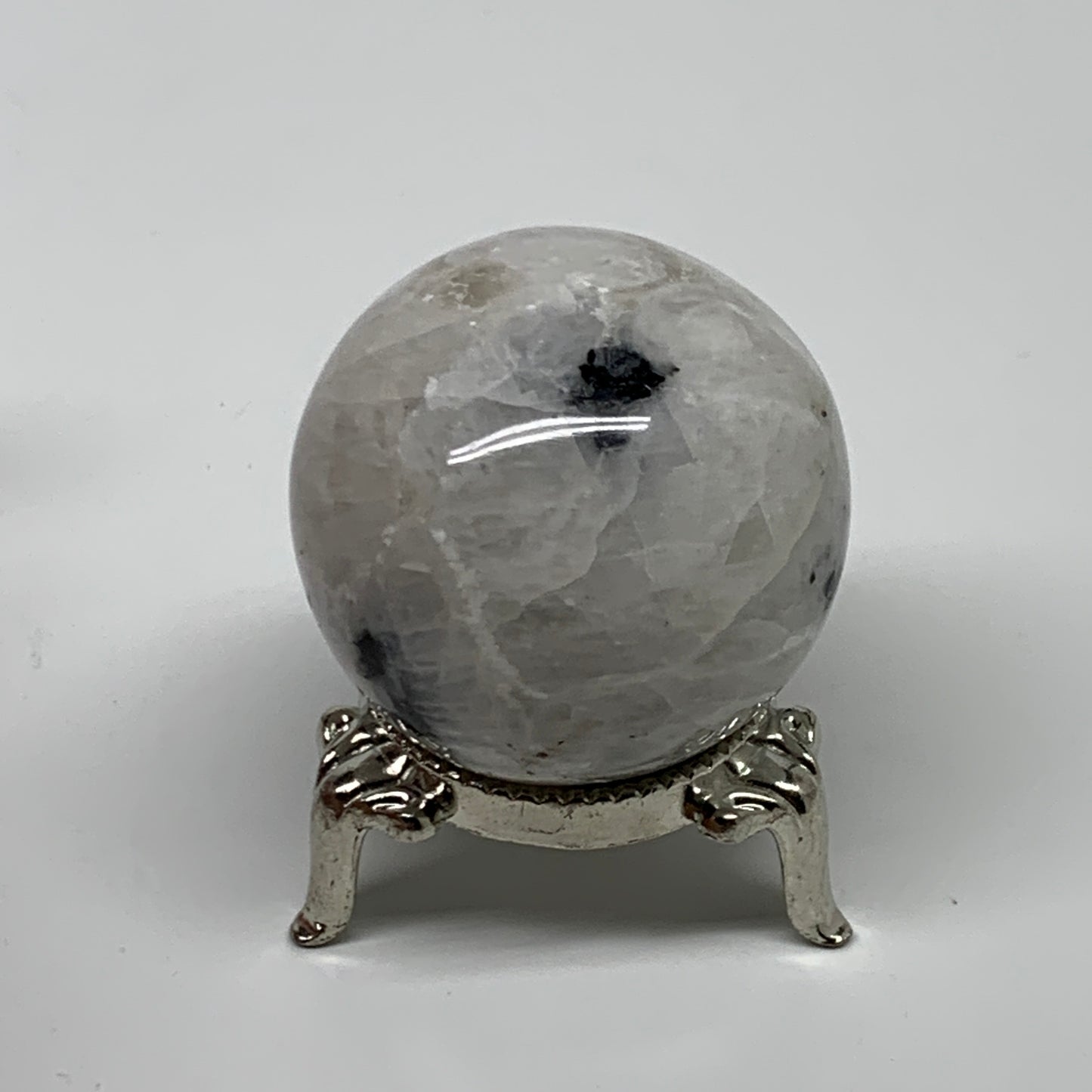 87.3g, 1.6"(40mm), Natural Rainbow Moonstone Sphere Ball Gemstone, B35138