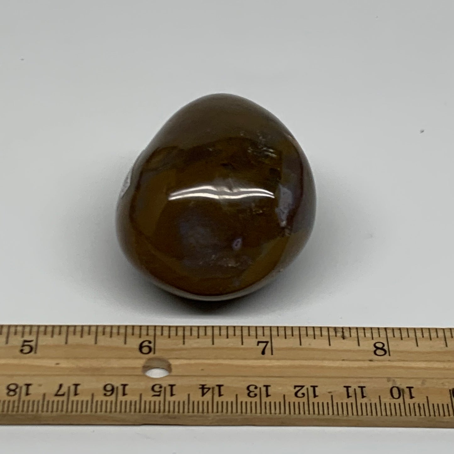 123.8g, 2.1"x1.8"x1.5" Natural Ocean Jasper Palm-Stone Orbicular Jasper, B38203