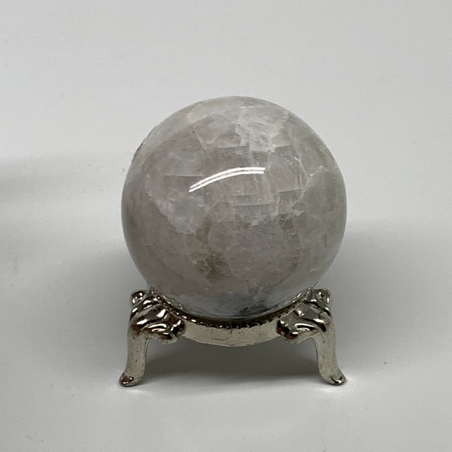 87.3g, 1.6"(40mm), Natural Rainbow Moonstone Sphere Ball Gemstone, B35138