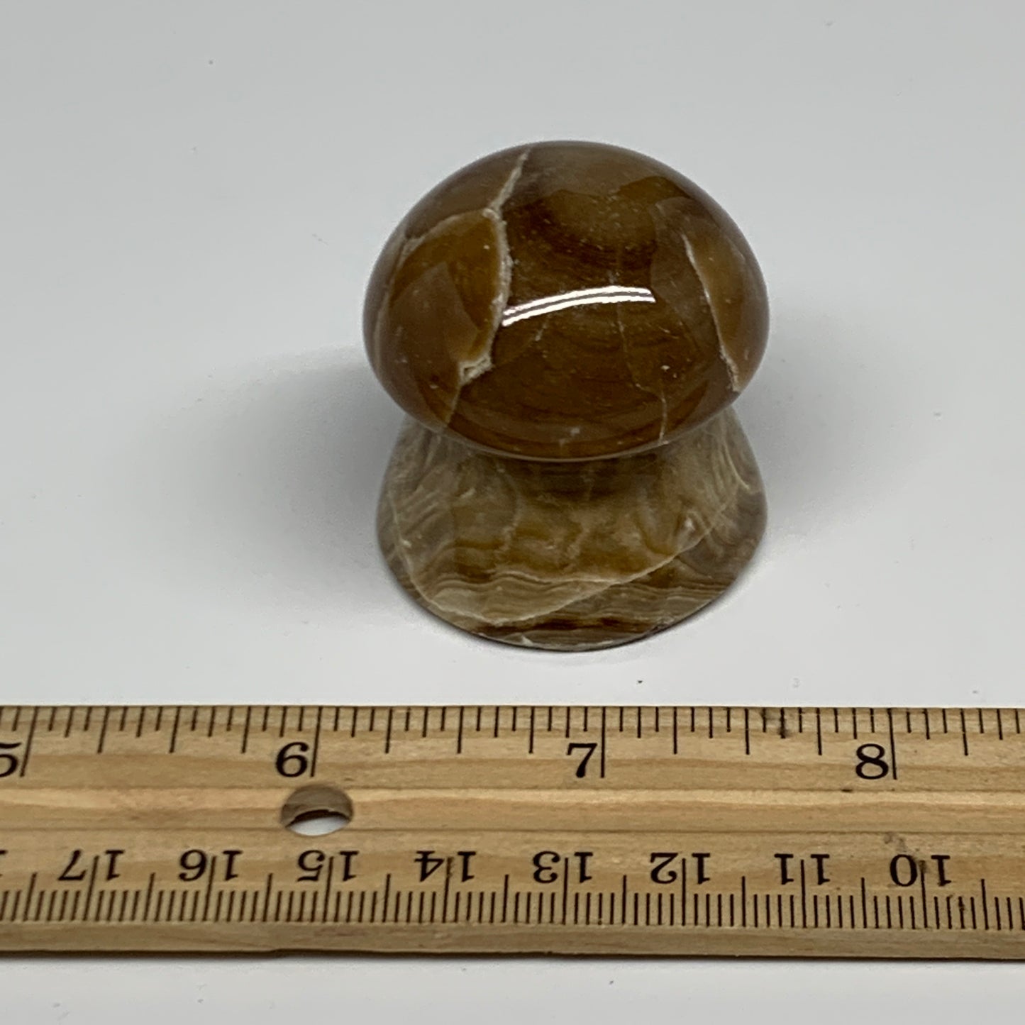 87.5g, 1.6"x1.6", Chocolate Calcite Mushroom 2 Pieces bonded @Pakistan, B31708