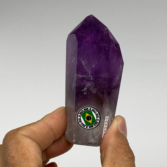 134.2g, 3.1"x1.4"x1.2", Natural Amethyst Tower Point Obelisk @Brazil, B32327