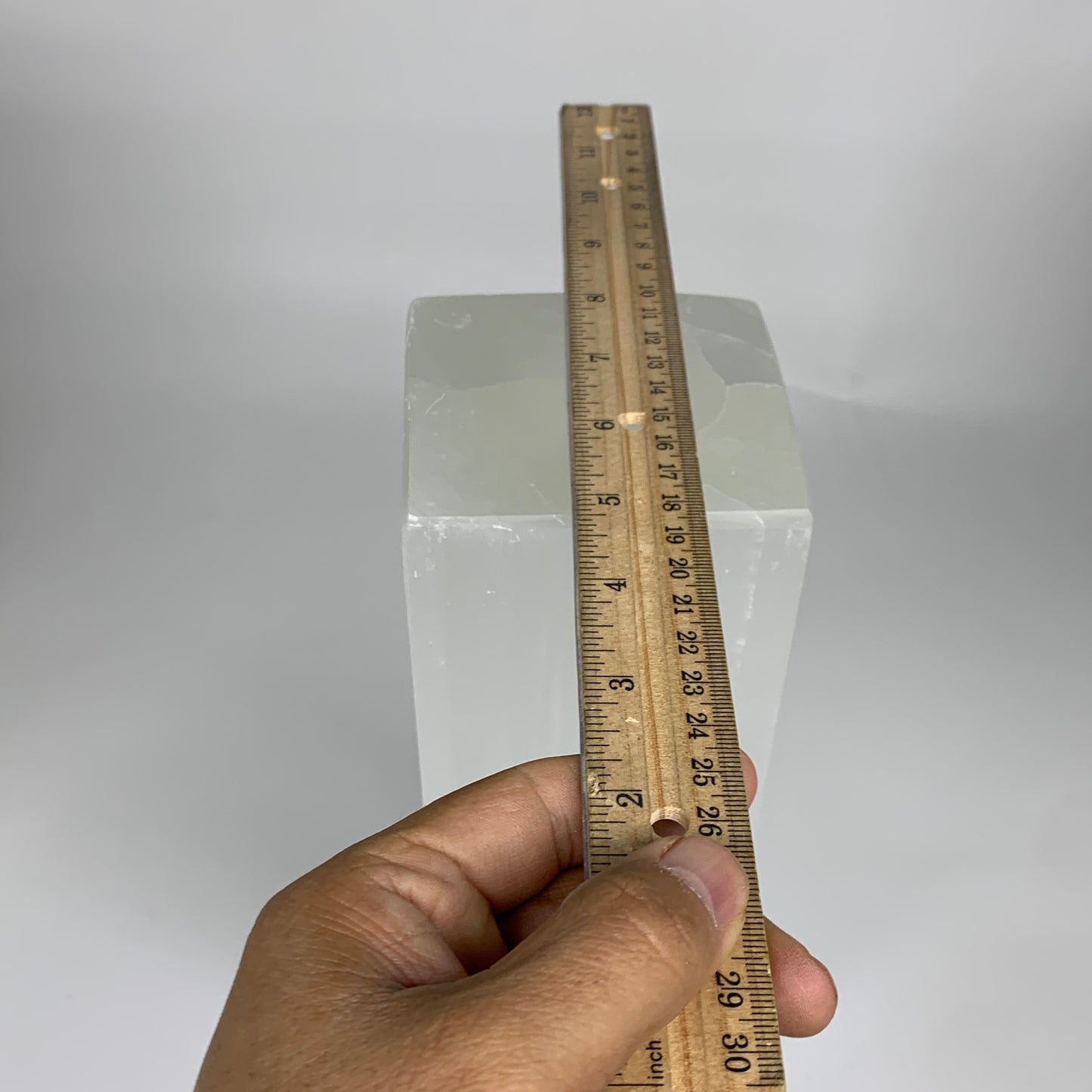 9.9 lbs. 11.7"x3.5", Rectangle Selenite (Satin Spar) Lamp, w/6ft Chord, B35804