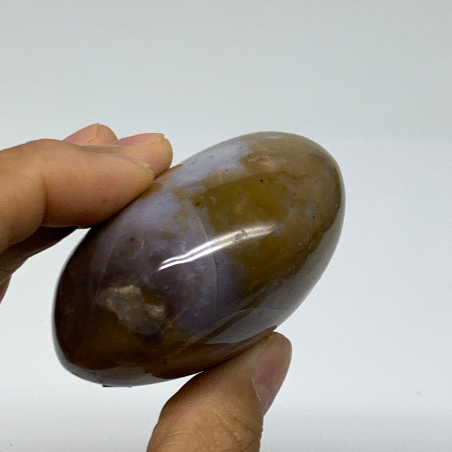 182.7g, 2.5"x2.4"x1.4" Natural Ocean Jasper Palm-Stone Orbicular Jasper, B38204