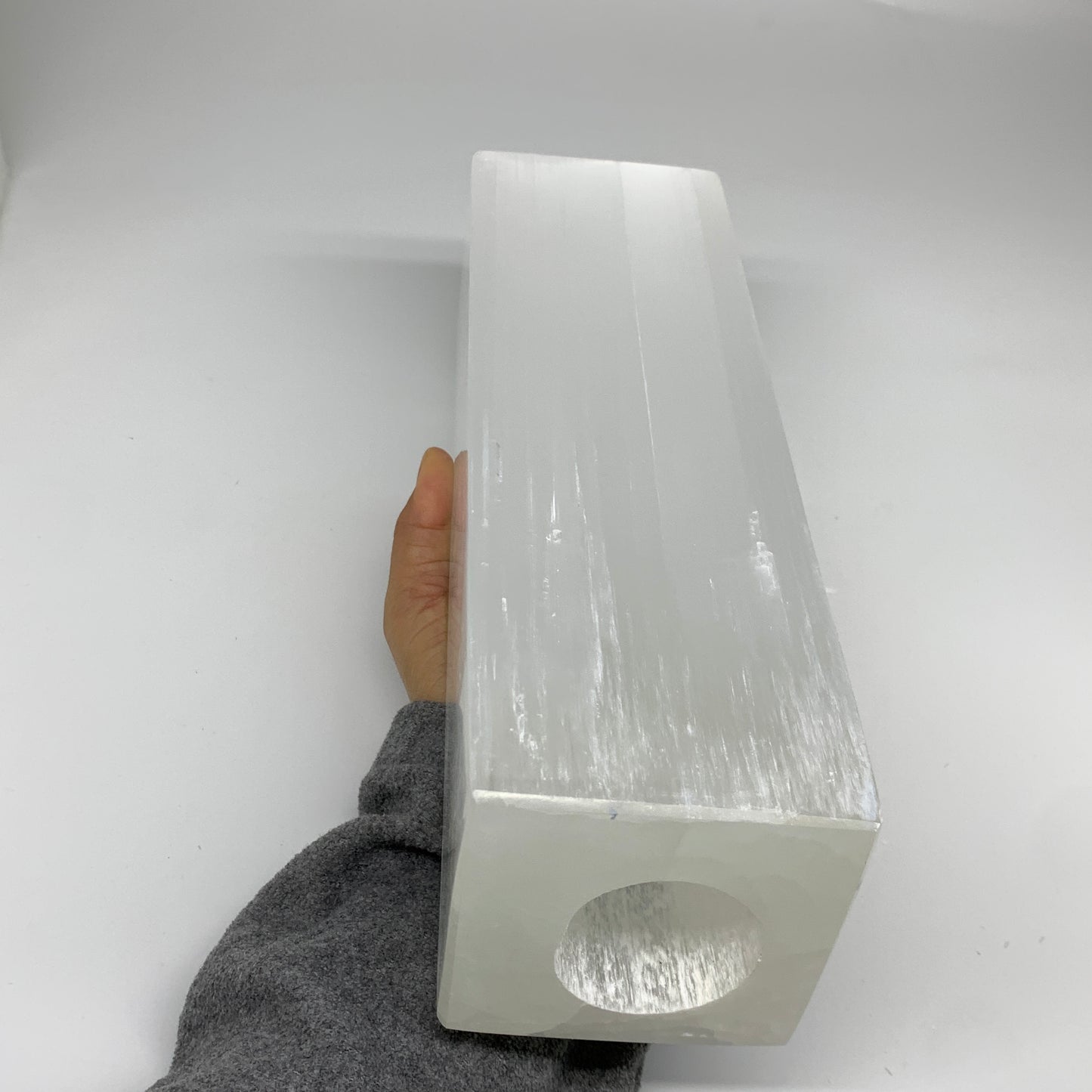 9.9 lbs. 11.7"x3.5", Rectangle Selenite (Satin Spar) Lamp, w/6ft Chord, B35804