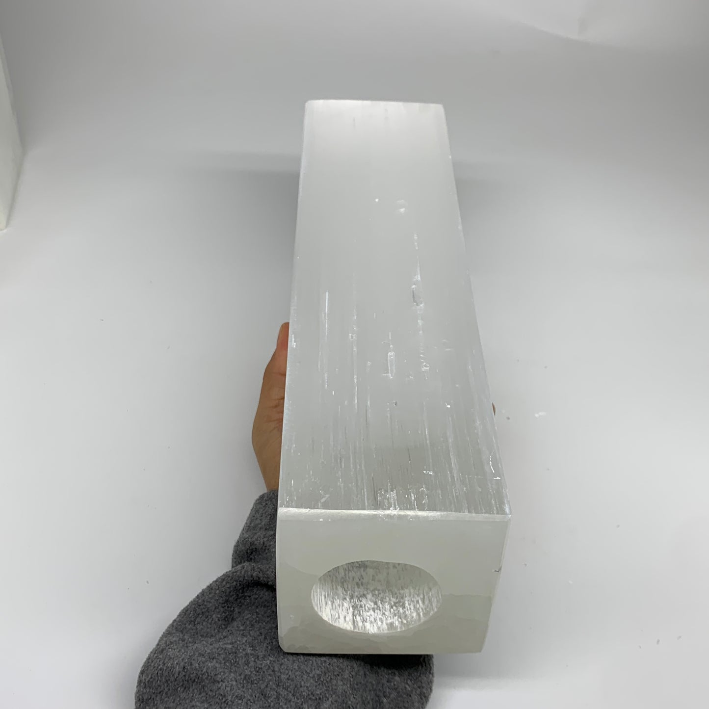 9.9 lbs. 11.7"x3.5", Rectangle Selenite (Satin Spar) Lamp, w/6ft Chord, B35804