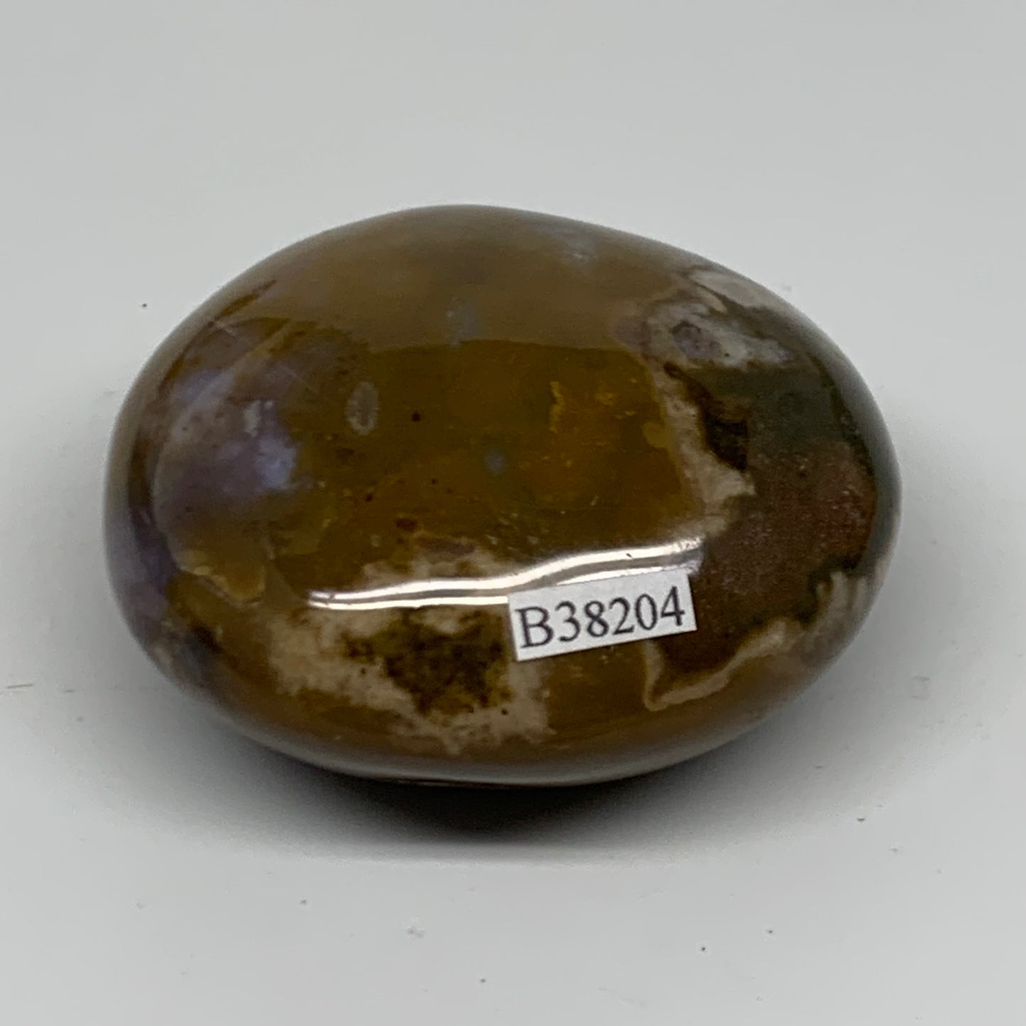 182.7g, 2.5"x2.4"x1.4" Natural Ocean Jasper Palm-Stone Orbicular Jasper, B38204