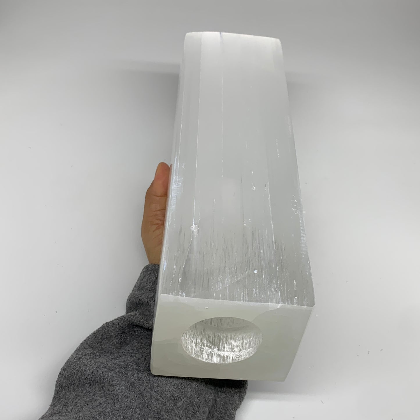 9.9 lbs. 11.7"x3.5", Rectangle Selenite (Satin Spar) Lamp, w/6ft Chord, B35804