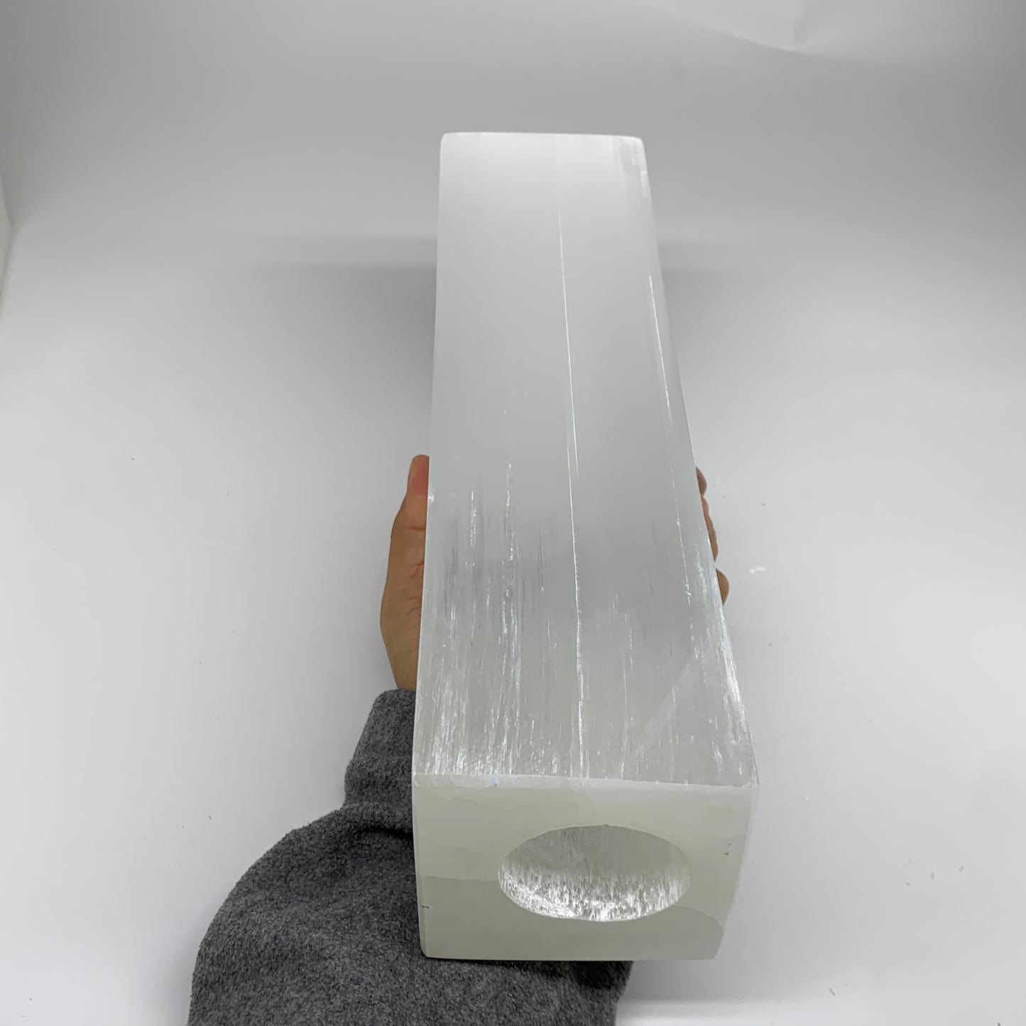 9.9 lbs. 11.7"x3.5", Rectangle Selenite (Satin Spar) Lamp, w/6ft Chord, B35804