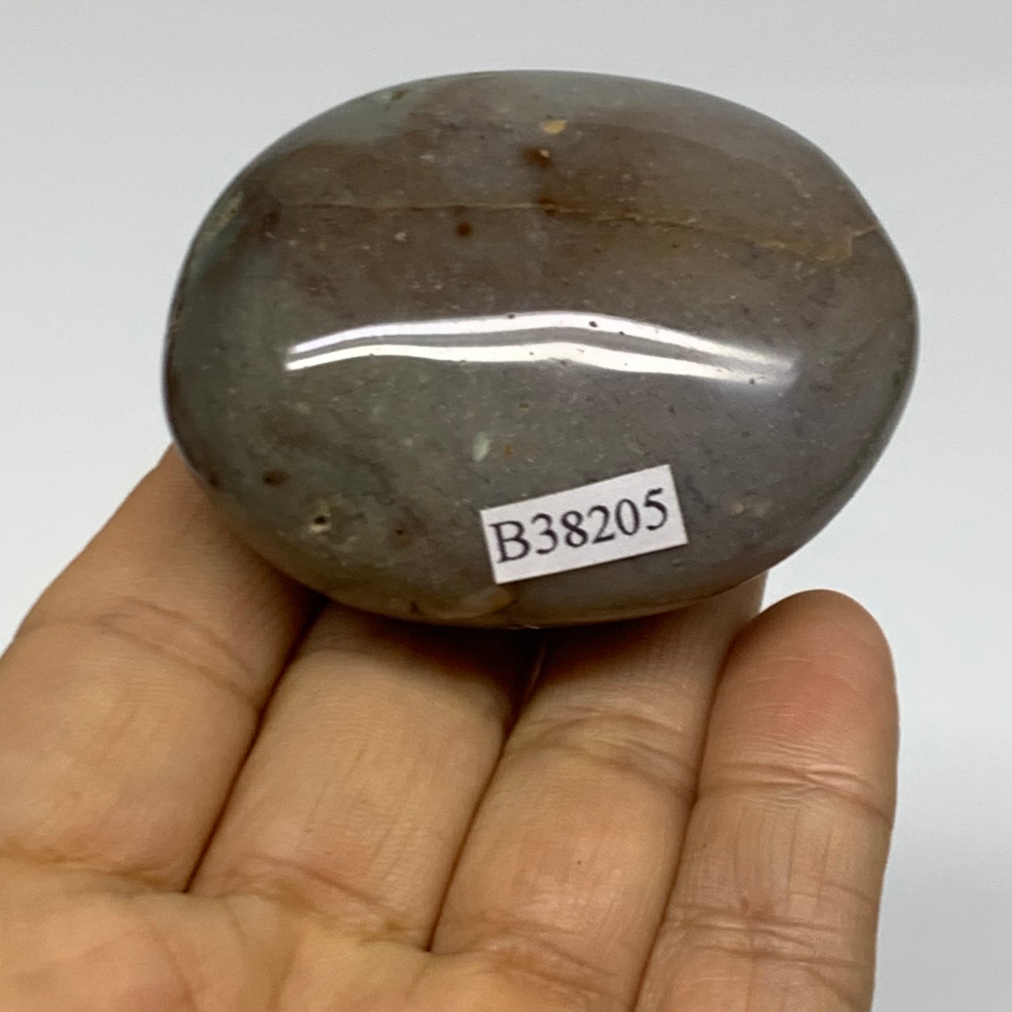 101.1g, 2.3"x1.7"x1.2" Natural Ocean Jasper Palm-Stone Orbicular Jasper, B38205