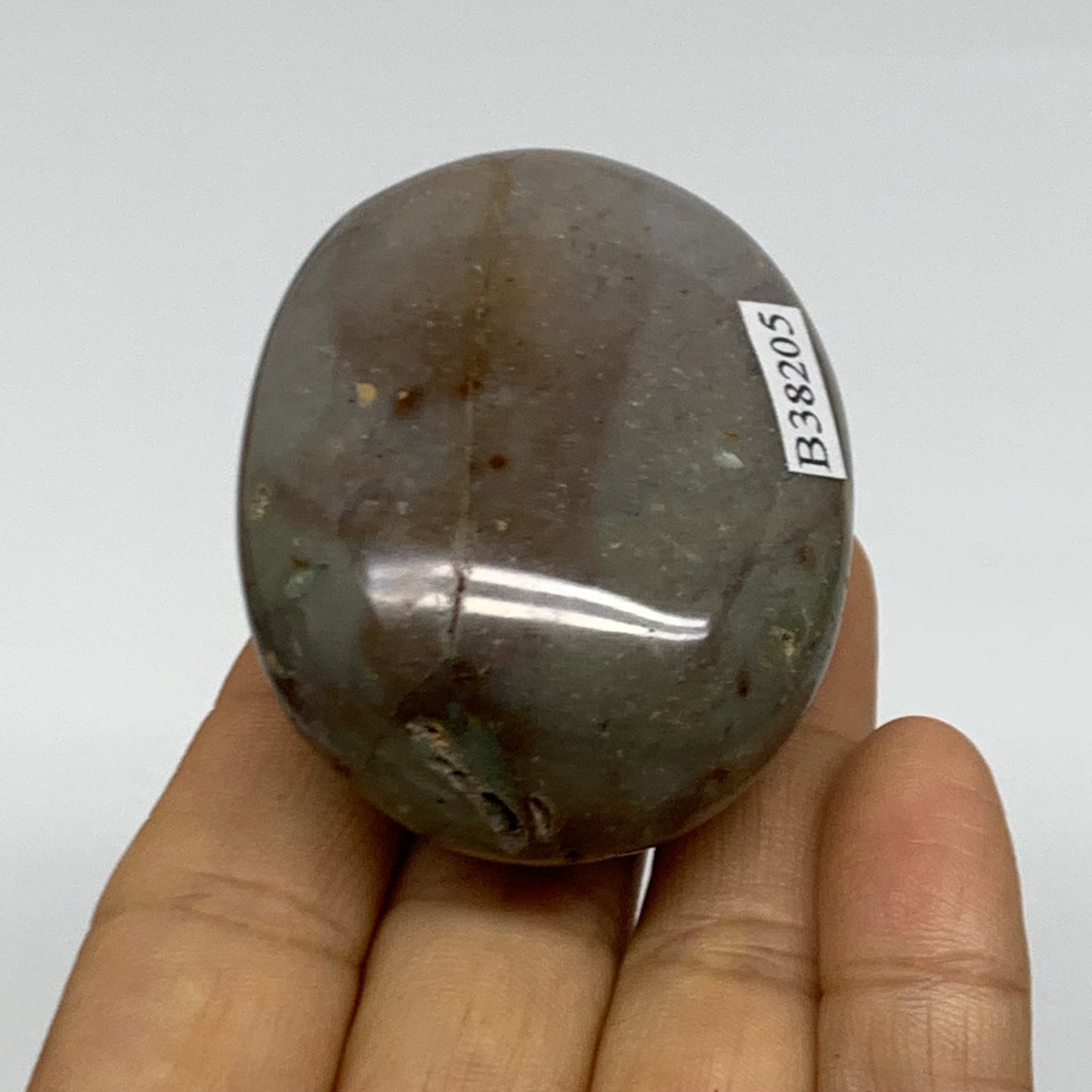 101.1g, 2.3"x1.7"x1.2" Natural Ocean Jasper Palm-Stone Orbicular Jasper, B38205