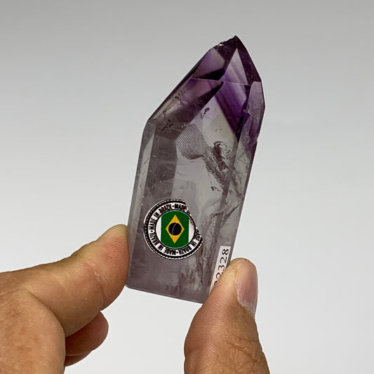 51g, 2.5"x1"x0.7", Natural Amethyst Tower Point Obelisk @Brazil, B32328