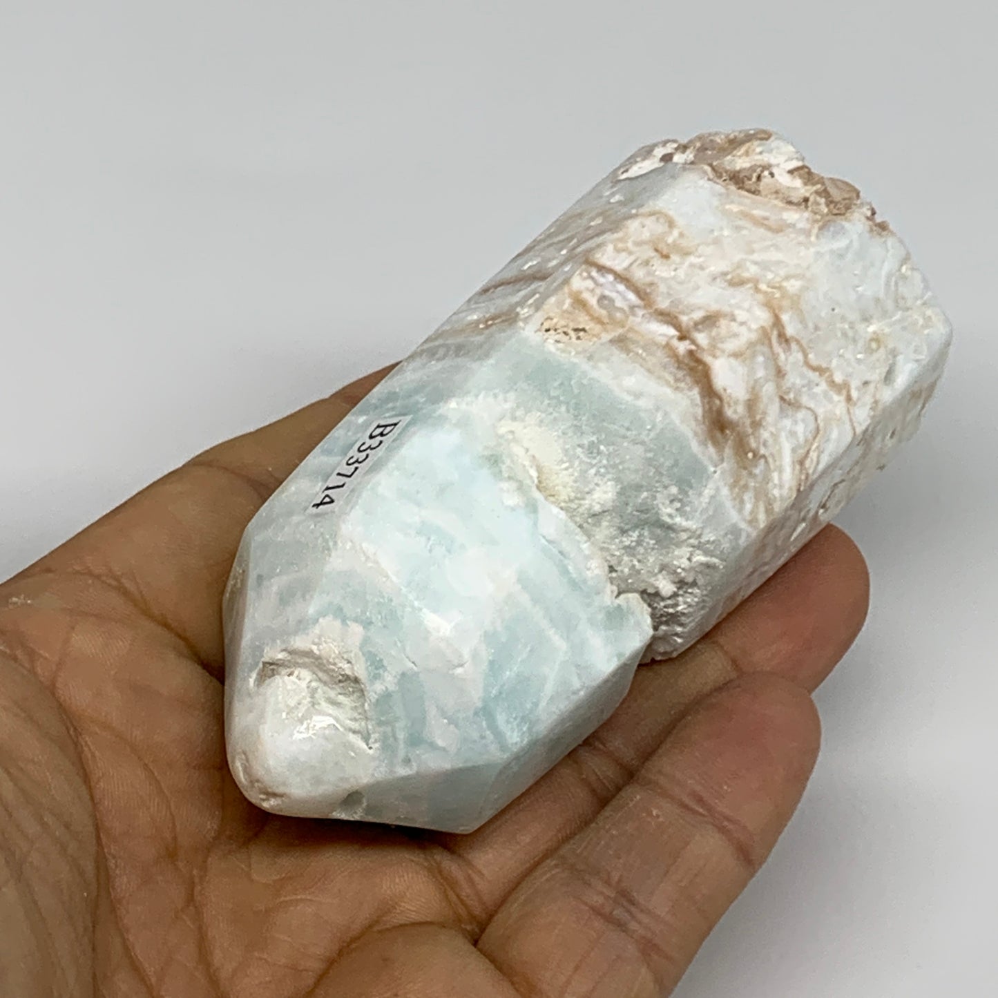 231.4g, 3.3"x1.6", Caribbean Calcite Tower Gemstone @Afghanistan, B33714