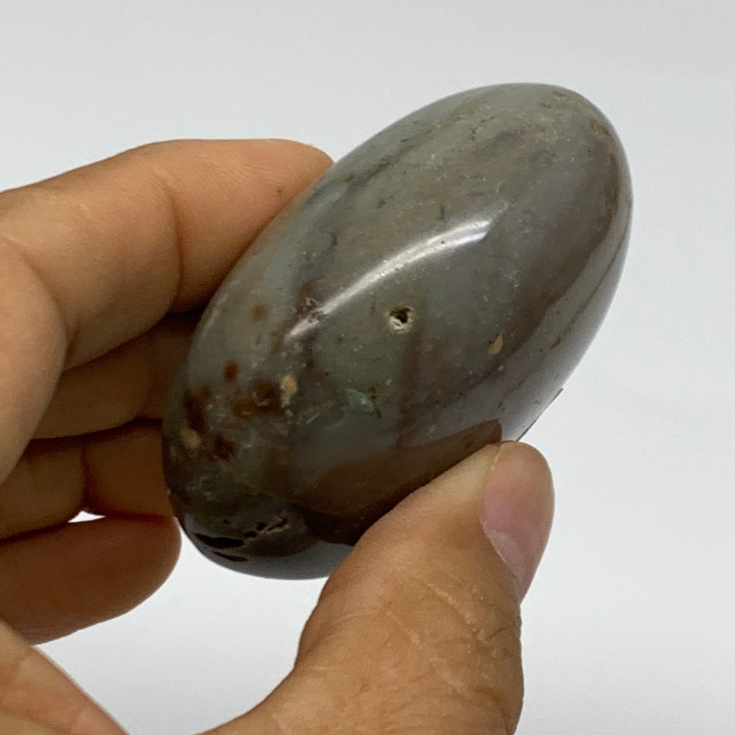 101.1g, 2.3"x1.7"x1.2" Natural Ocean Jasper Palm-Stone Orbicular Jasper, B38205