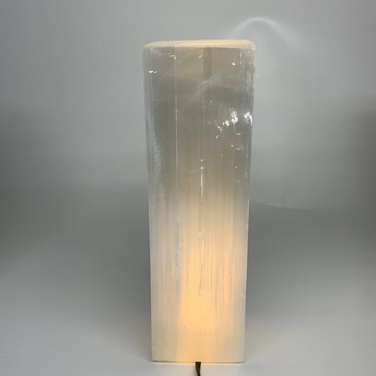 11.8 lbs. 11.7"x3.6", Rectangle Selenite (Satin Spar) Lamp, w/6ft Chord, B35805
