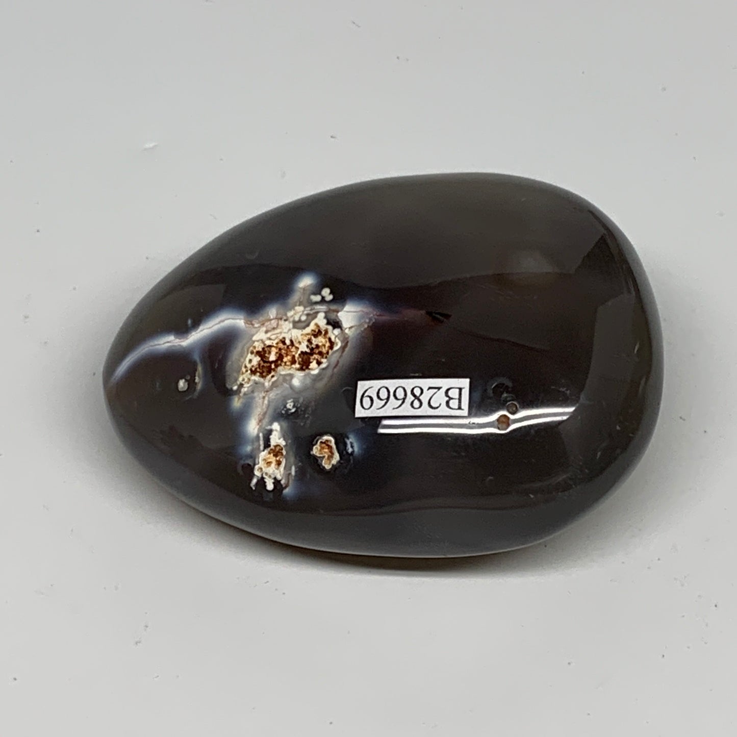 197.1g, 2.9"x2.3"x1.2" Orca Agate Palm-Stone Reiki Energy Crystal Reiki, B28669