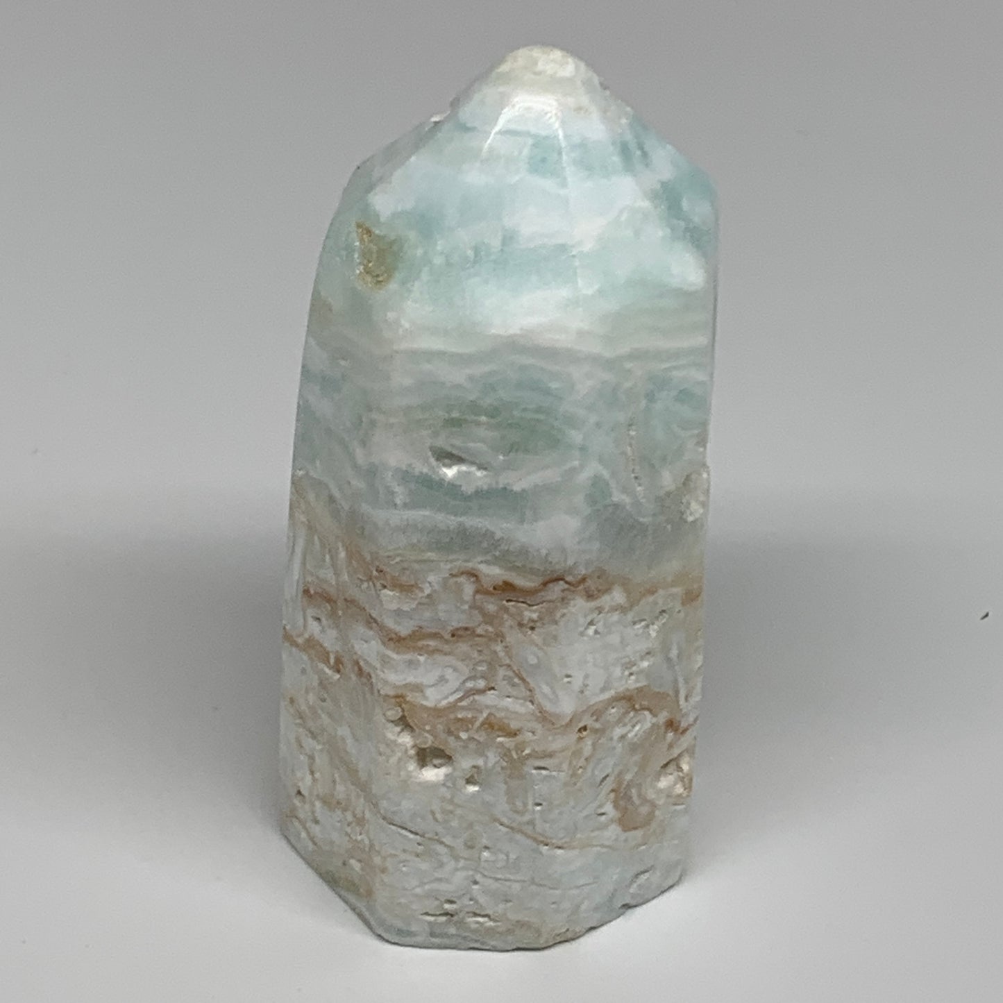 231.4g, 3.3"x1.6", Caribbean Calcite Tower Gemstone @Afghanistan, B33714