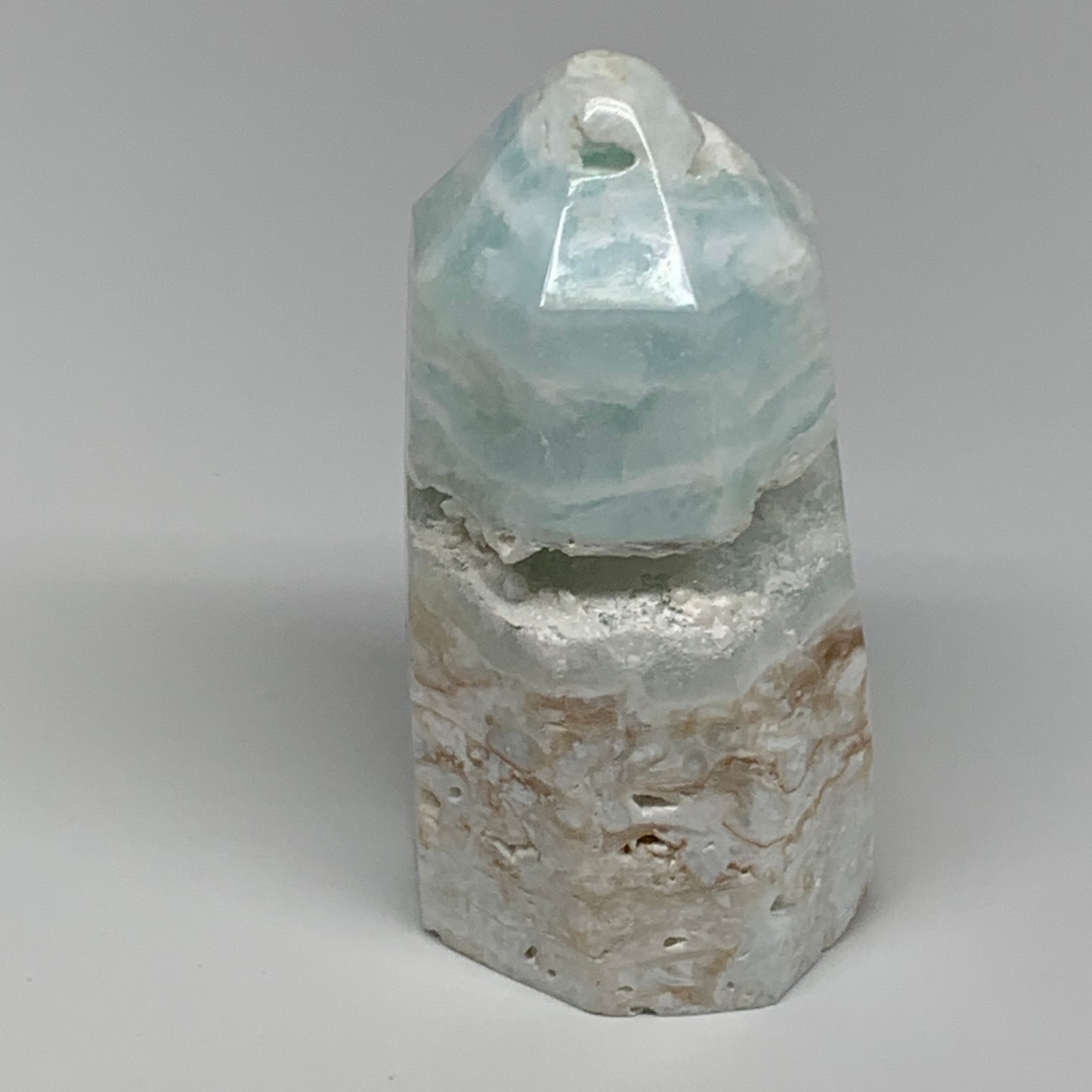 231.4g, 3.3"x1.6", Caribbean Calcite Tower Gemstone @Afghanistan, B33714