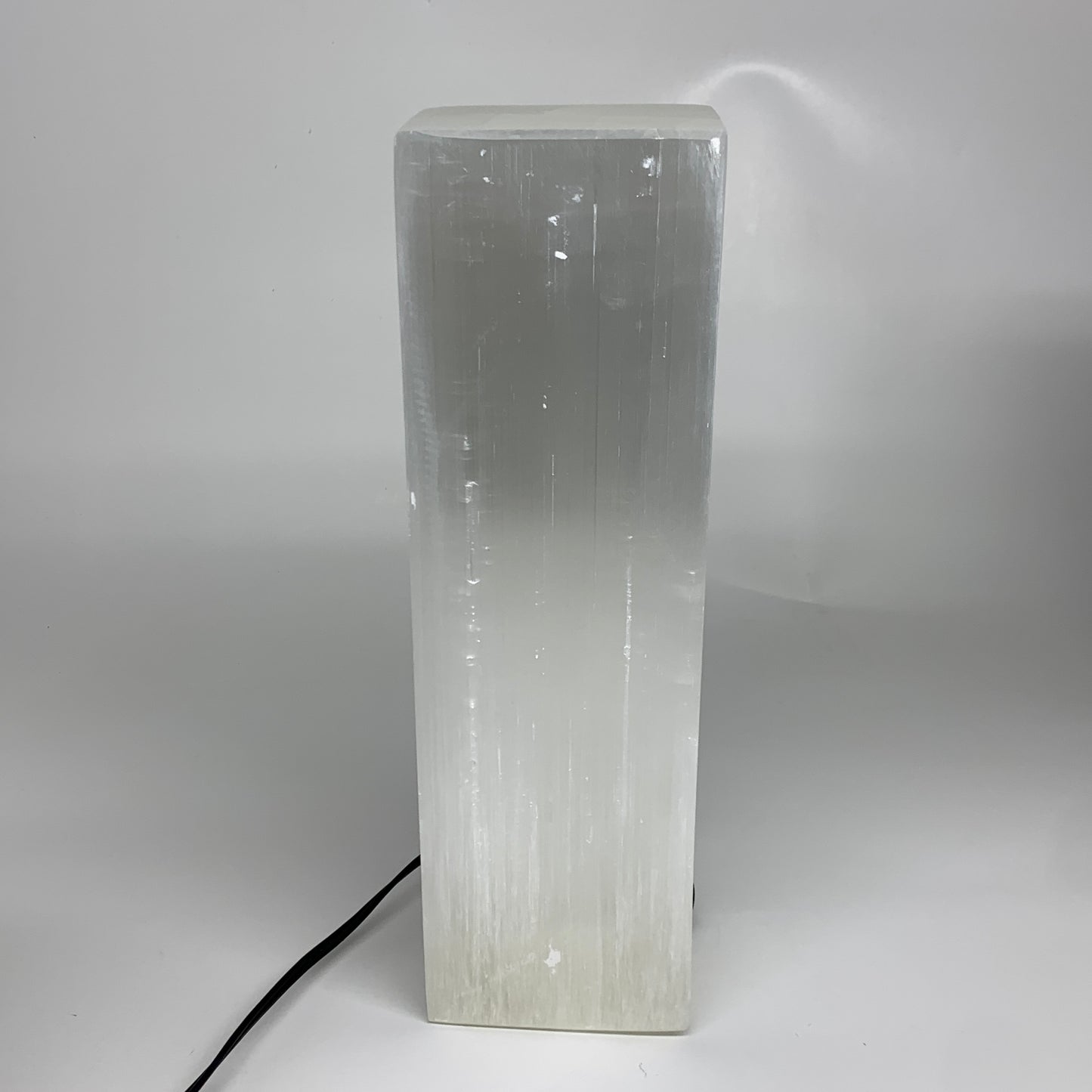 11.8 lbs. 11.7"x3.6", Rectangle Selenite (Satin Spar) Lamp, w/6ft Chord, B35805