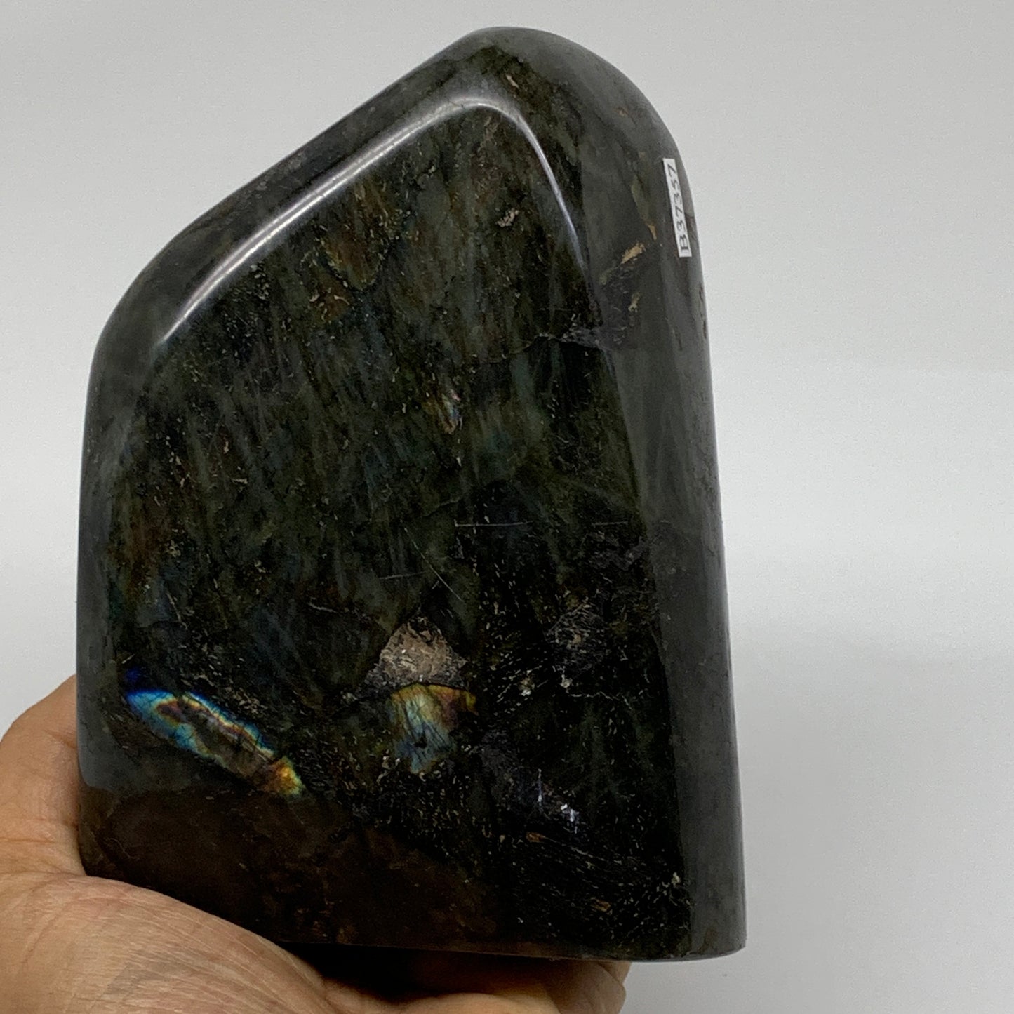 2.3 lbs, 5.3"x3.8"x1.6" Natural Labradorite Crystal Gemstones Freeform, B37357