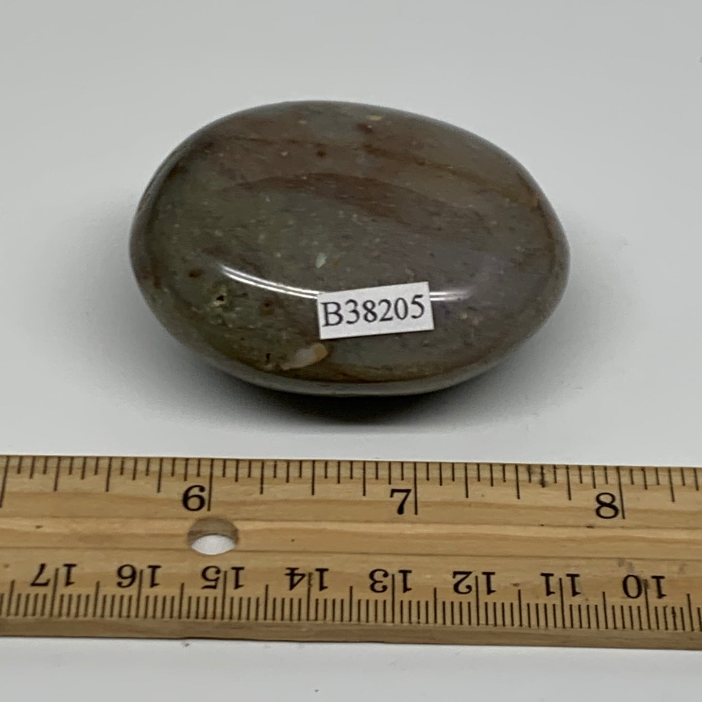 101.1g, 2.3"x1.7"x1.2" Natural Ocean Jasper Palm-Stone Orbicular Jasper, B38205