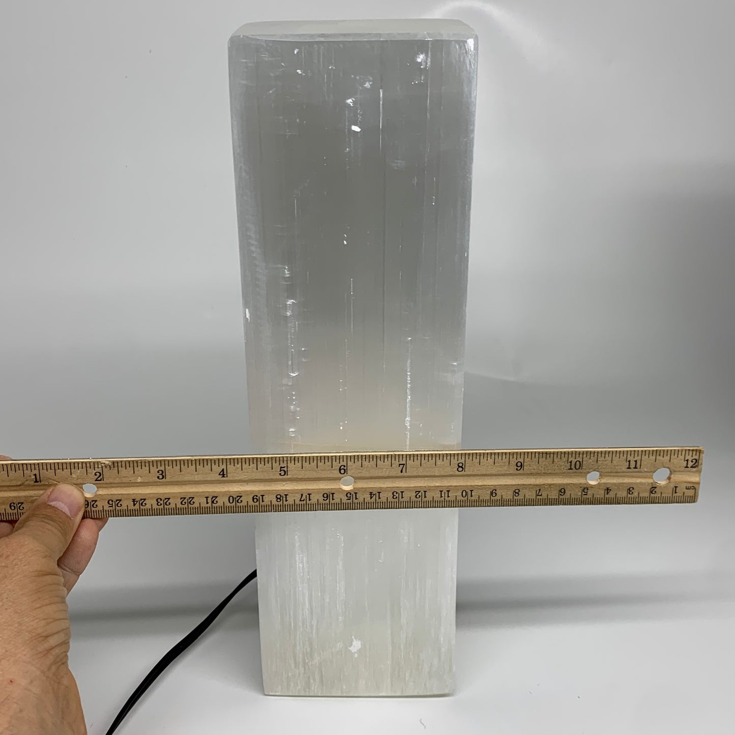 11.8 lbs. 11.7"x3.6", Rectangle Selenite (Satin Spar) Lamp, w/6ft Chord, B35805