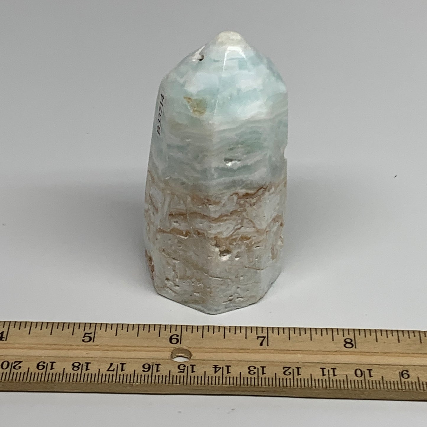 231.4g, 3.3"x1.6", Caribbean Calcite Tower Gemstone @Afghanistan, B33714