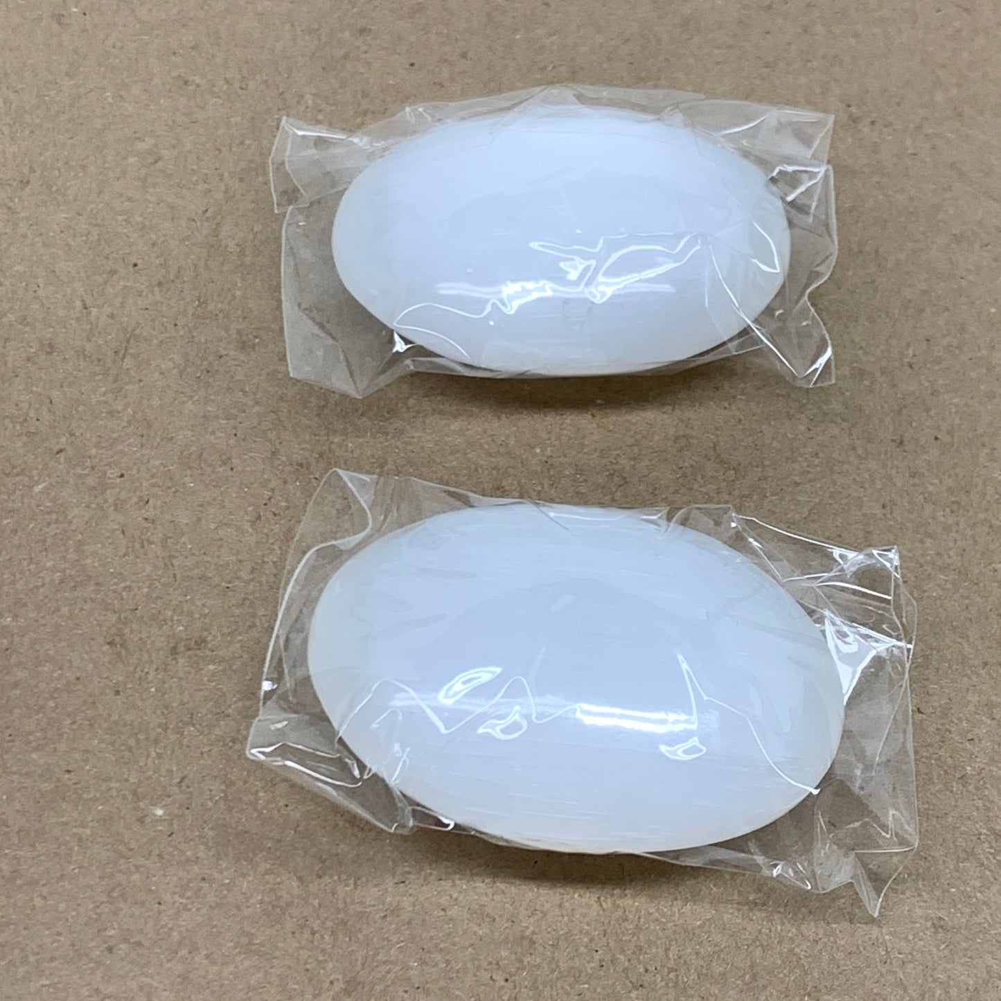 163g, 2.4"x1.8"x1", 2pcs, White Selenite Palmstone Crystal Pillow, B36864