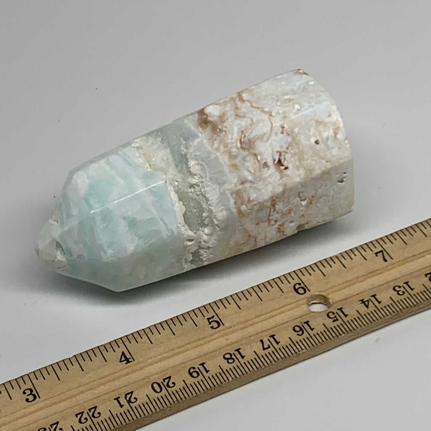 231.4g, 3.3"x1.6", Caribbean Calcite Tower Gemstone @Afghanistan, B33714