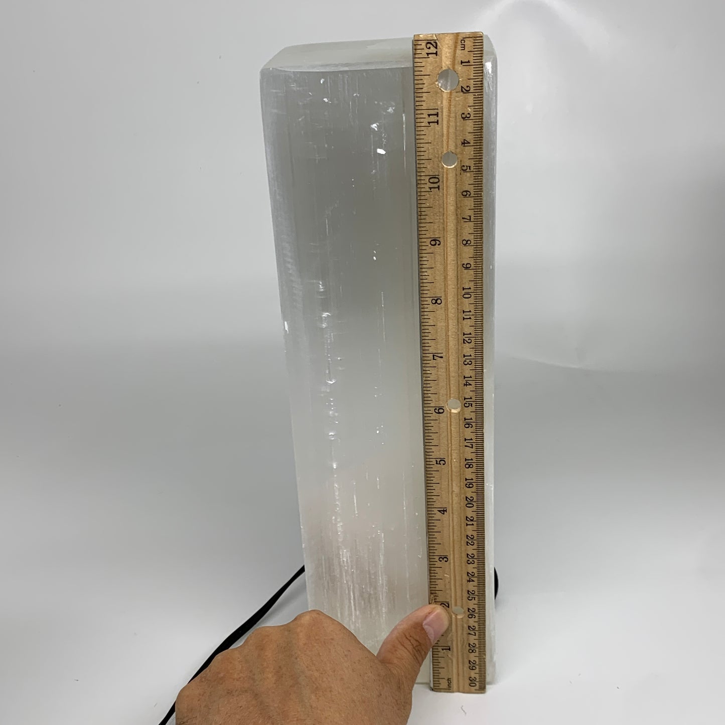 11.8 lbs. 11.7"x3.6", Rectangle Selenite (Satin Spar) Lamp, w/6ft Chord, B35805