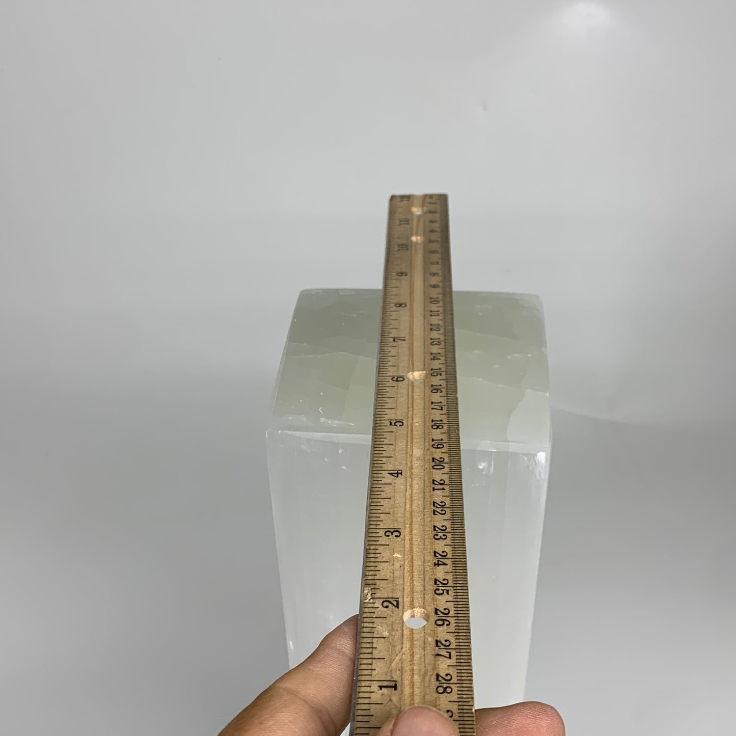 11.8 lbs. 11.7"x3.6", Rectangle Selenite (Satin Spar) Lamp, w/6ft Chord, B35805