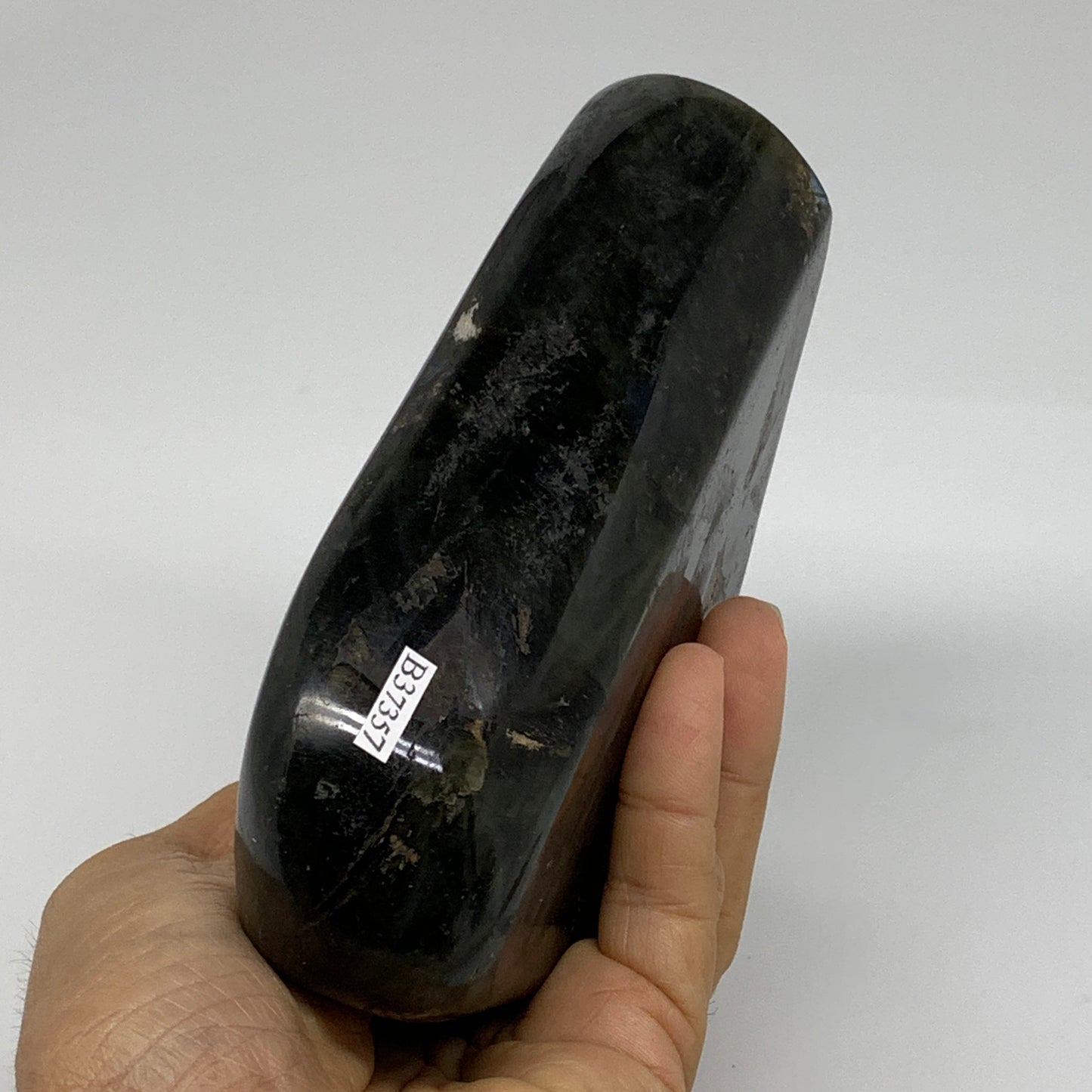 2.3 lbs, 5.3"x3.8"x1.6" Natural Labradorite Crystal Gemstones Freeform, B37357