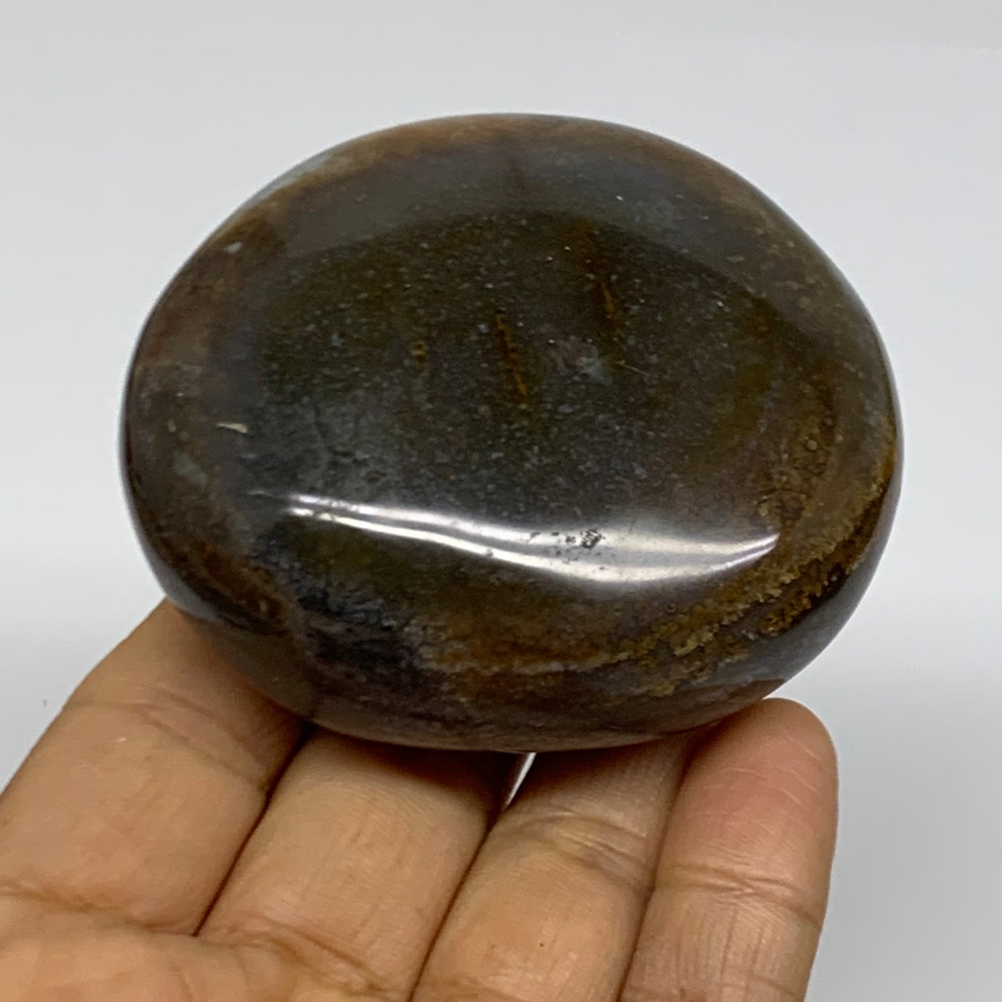 187.1g, 2.7"x2.4"x1.2" Natural Ocean Jasper Palm-Stone Orbicular Jasper, B38206