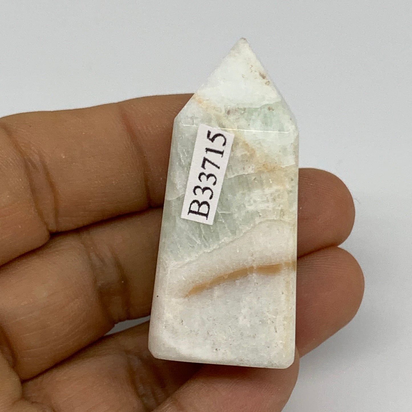 45.6g, 1.9"x0.9", Caribbean Calcite Tower Gemstone @Afghanistan, B33715