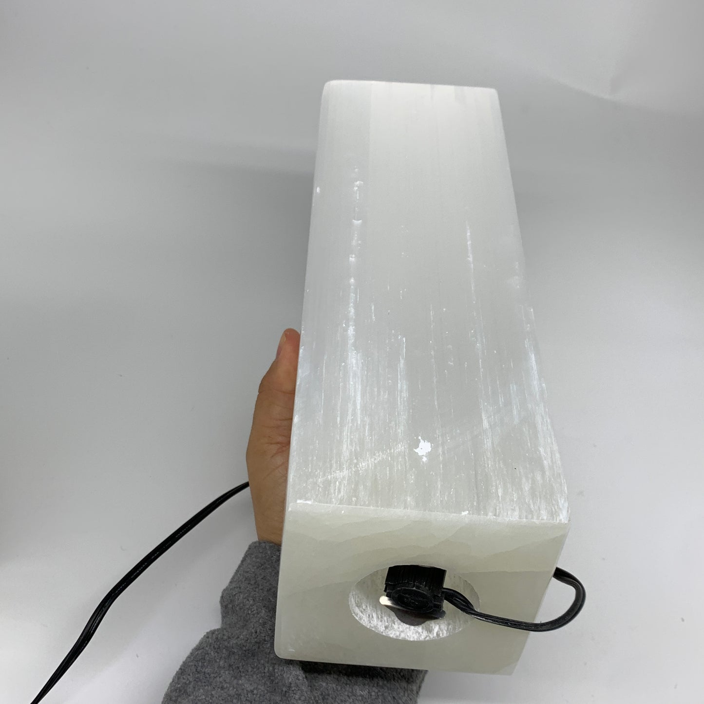 11.8 lbs. 11.7"x3.6", Rectangle Selenite (Satin Spar) Lamp, w/6ft Chord, B35805