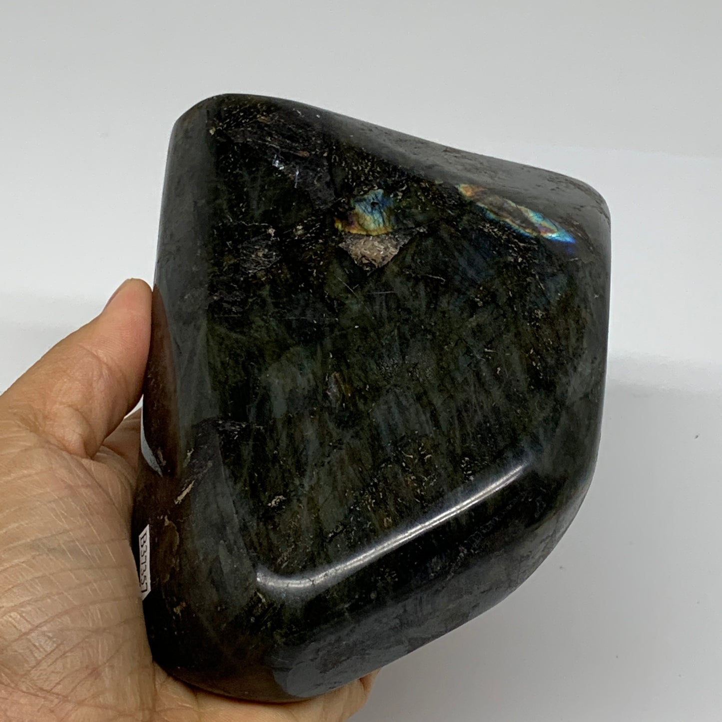 2.3 lbs, 5.3"x3.8"x1.6" Natural Labradorite Crystal Gemstones Freeform, B37357
