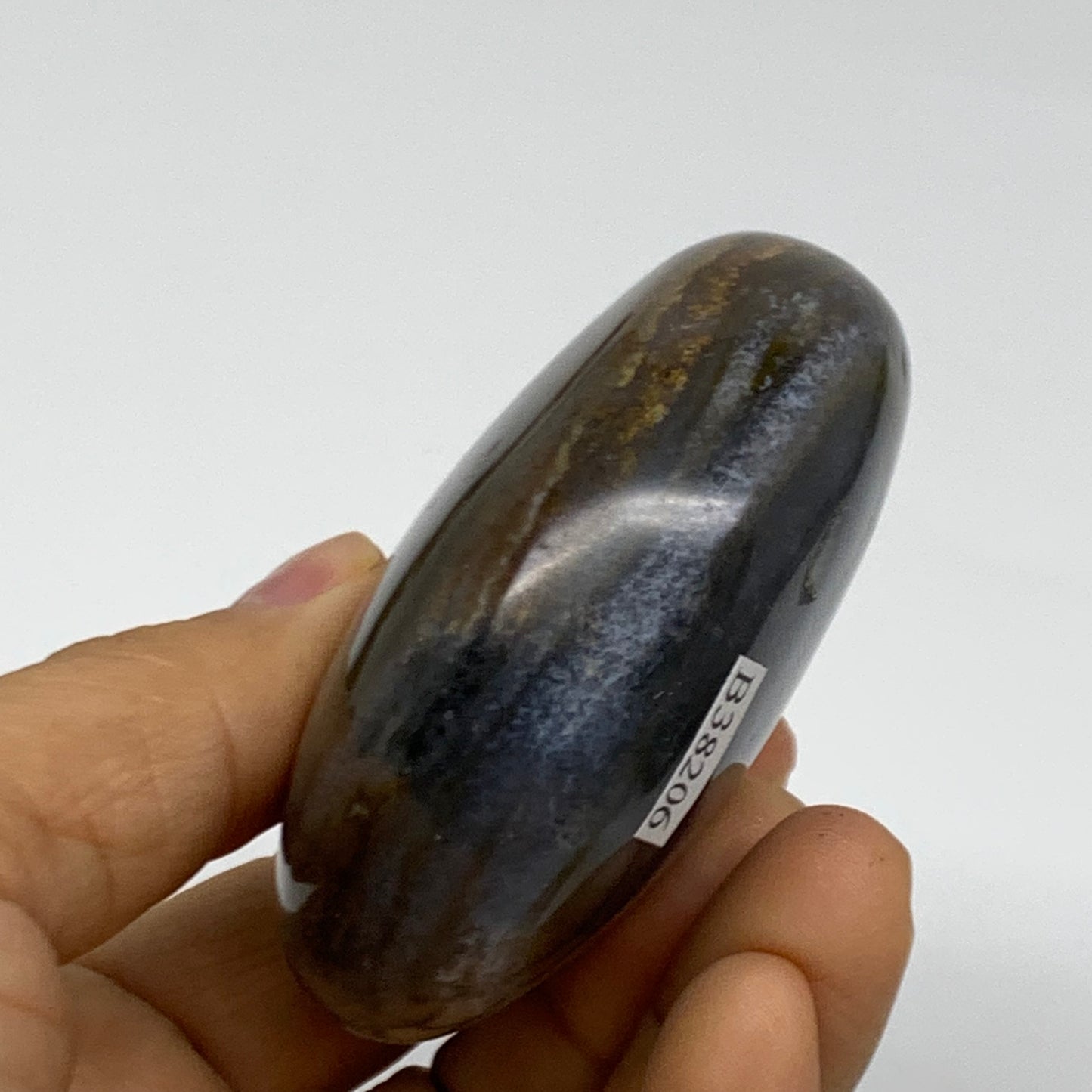 187.1g, 2.7"x2.4"x1.2" Natural Ocean Jasper Palm-Stone Orbicular Jasper, B38206