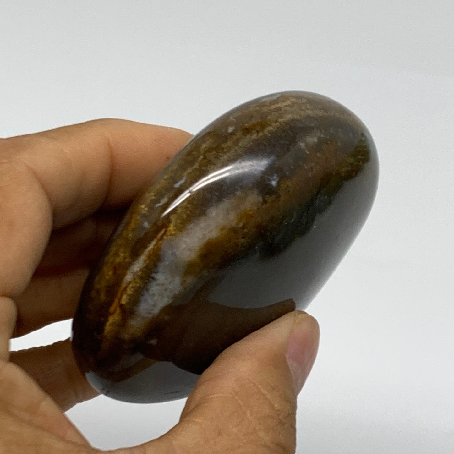 187.1g, 2.7"x2.4"x1.2" Natural Ocean Jasper Palm-Stone Orbicular Jasper, B38206