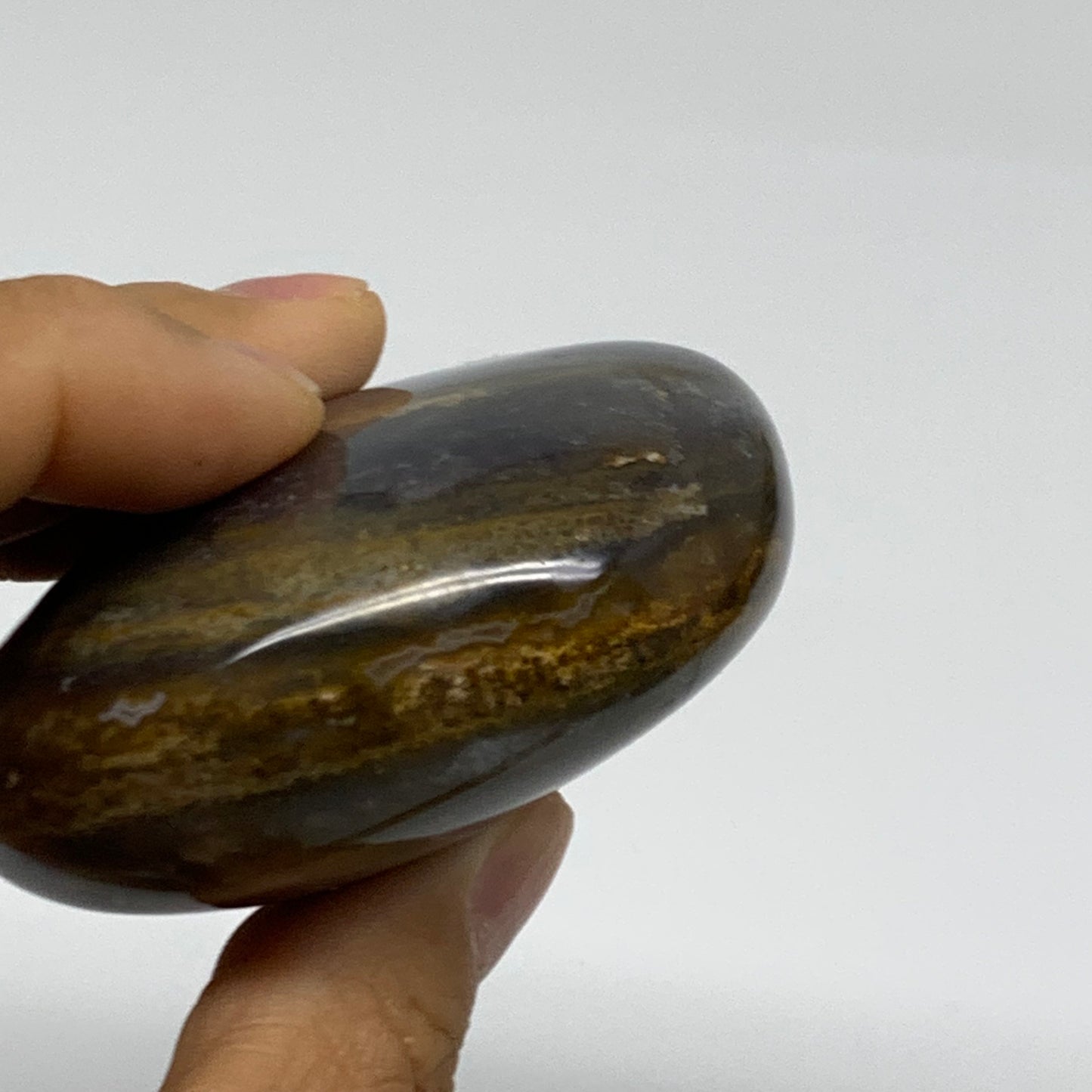 187.1g, 2.7"x2.4"x1.2" Natural Ocean Jasper Palm-Stone Orbicular Jasper, B38206