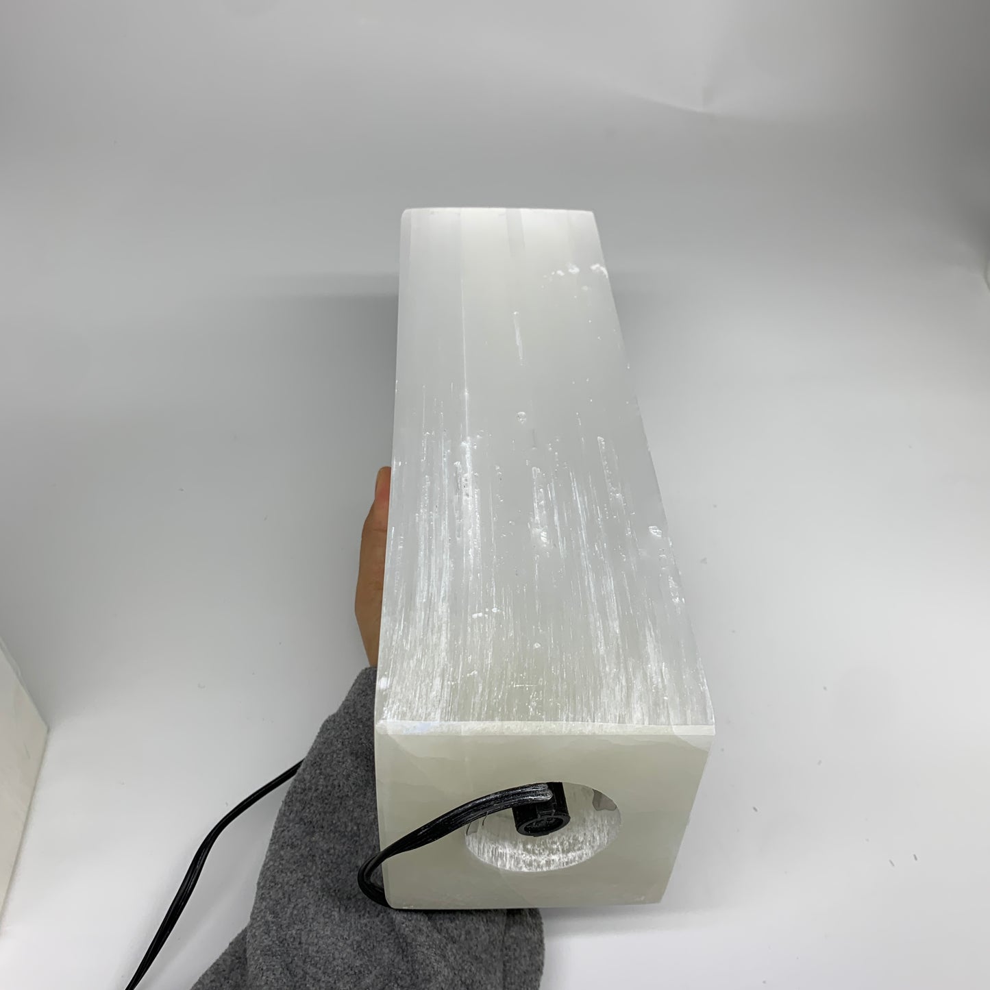 11.8 lbs. 11.7"x3.6", Rectangle Selenite (Satin Spar) Lamp, w/6ft Chord, B35805