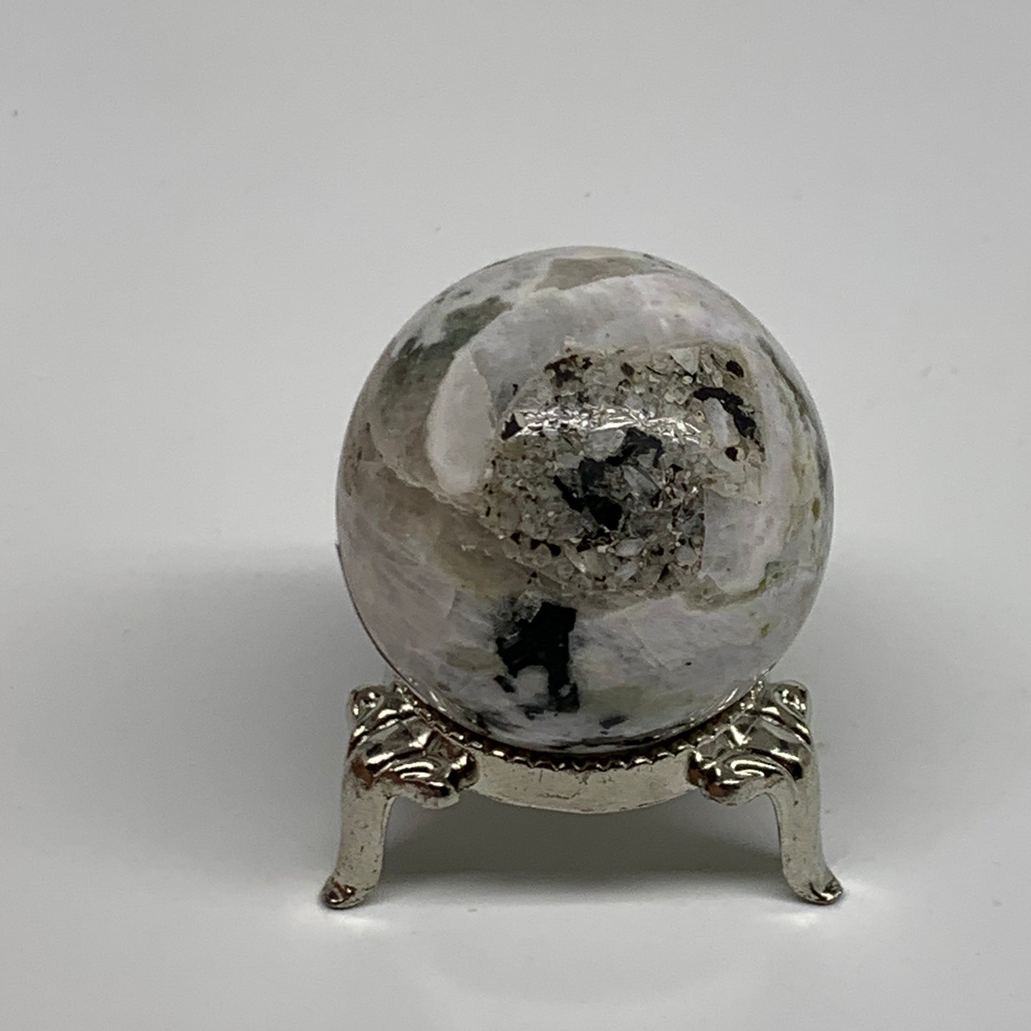 83g, 1.5"(39mm), Natural Rainbow Moonstone Sphere Ball Gemstone, B35140