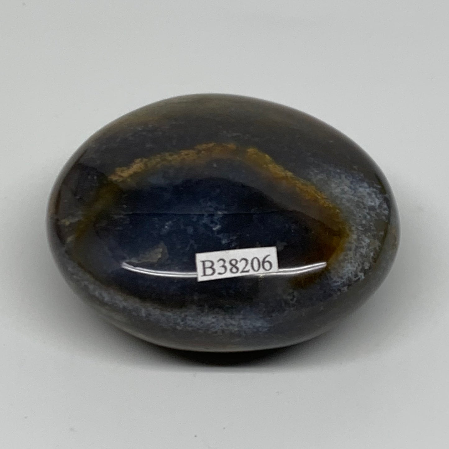 187.1g, 2.7"x2.4"x1.2" Natural Ocean Jasper Palm-Stone Orbicular Jasper, B38206