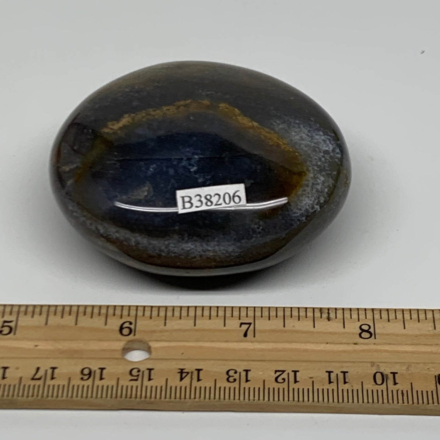 187.1g, 2.7"x2.4"x1.2" Natural Ocean Jasper Palm-Stone Orbicular Jasper, B38206