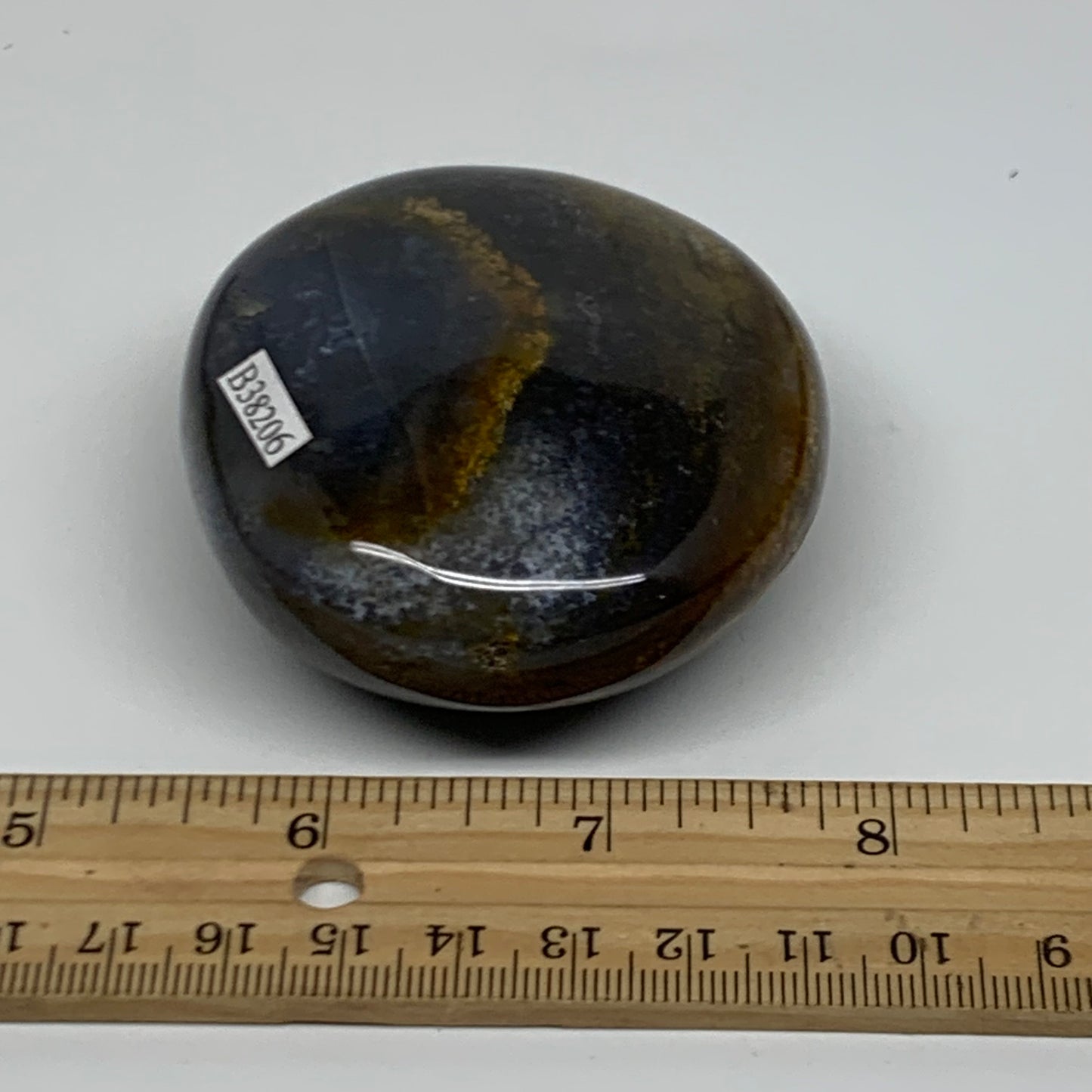 187.1g, 2.7"x2.4"x1.2" Natural Ocean Jasper Palm-Stone Orbicular Jasper, B38206