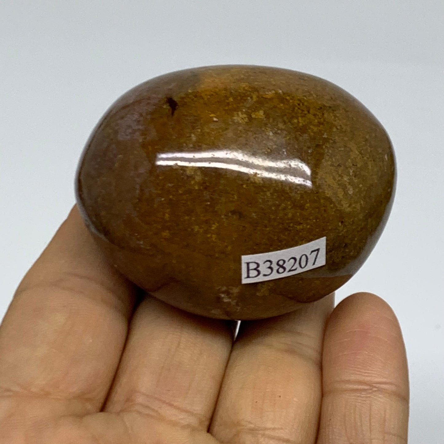 122.8g, 2.1"x1.7"x1.5" Natural Ocean Jasper Palm-Stone Orbicular Jasper, B38207