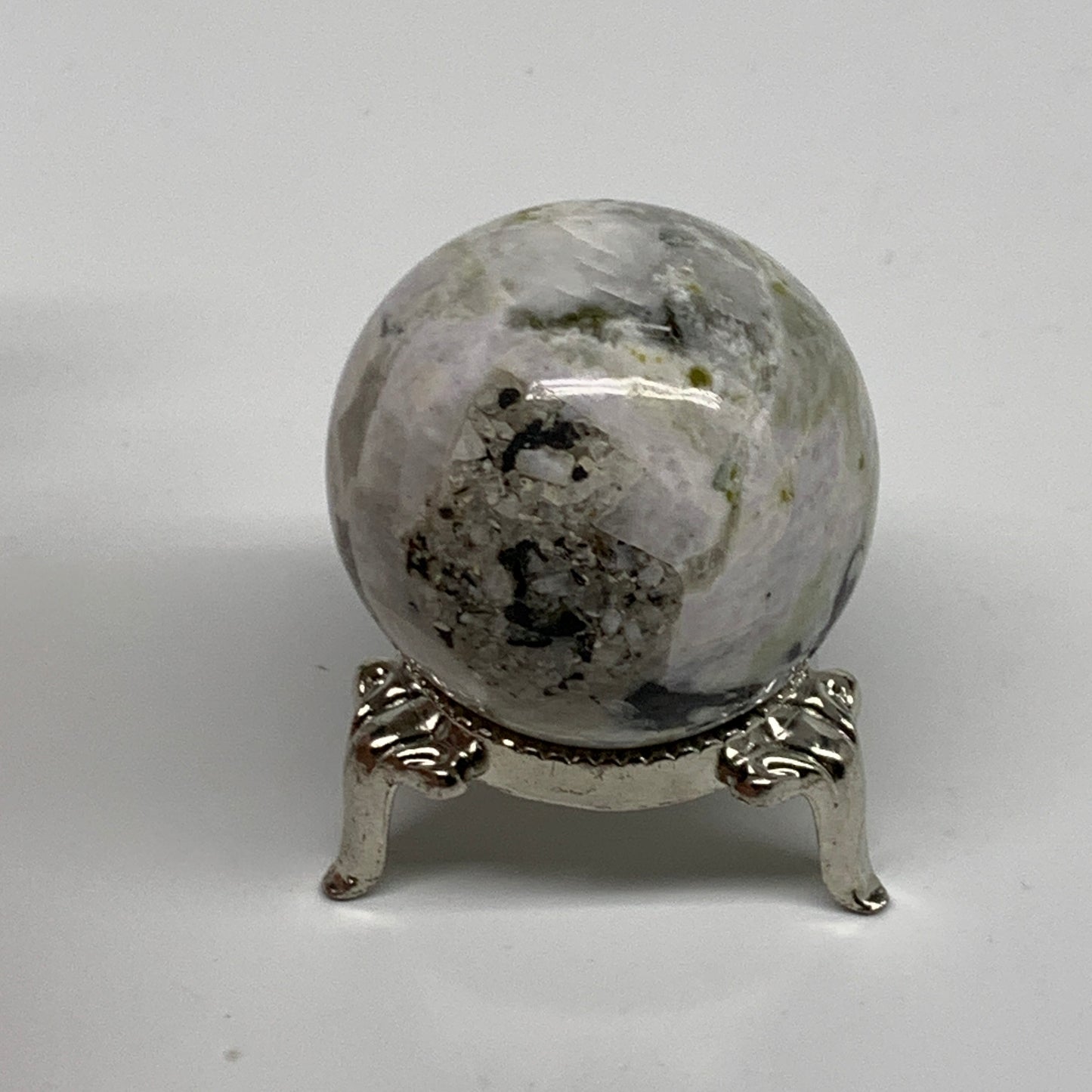 83g, 1.5"(39mm), Natural Rainbow Moonstone Sphere Ball Gemstone, B35140